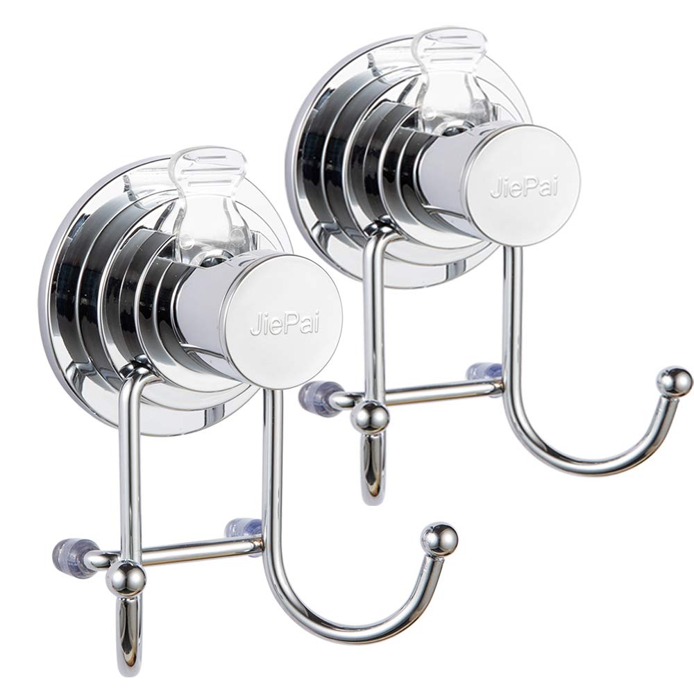 Jiepai Suction Cup Towel Hooks,Shower Towel Holder For Bathroom,Suction Shower Towel Rack Organizer For Towel, Bathrobe,Loofah,C