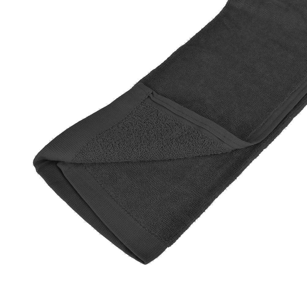 Yuyeran 2 Pack Golf Fold Towel With Metal Carabiner Clip Sports Hiking Black 12Inch X 16Inch