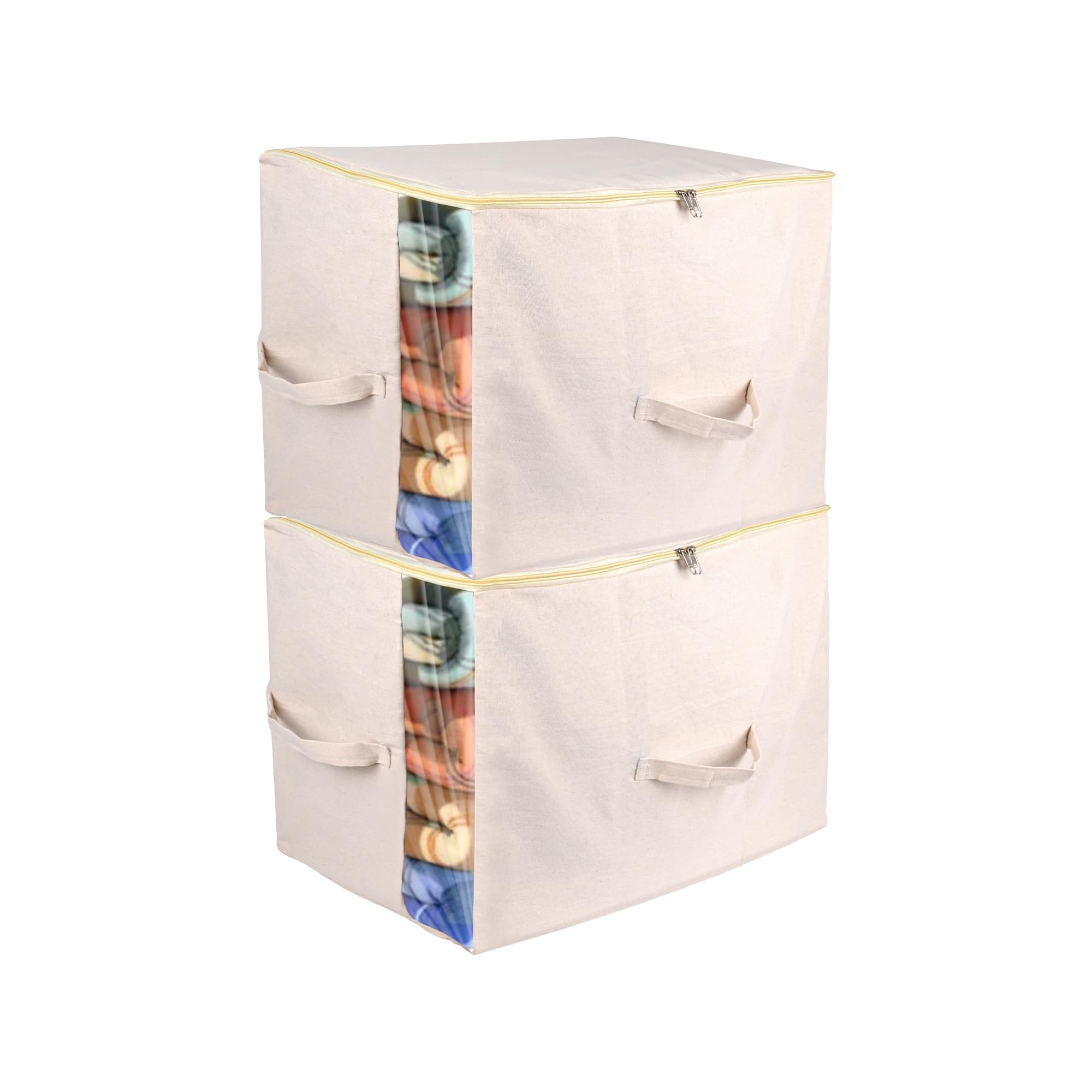 Groffy Extra Large Storage Box Cotton Canvas Clothes Storage Bags Saree Covers With Zip For Storage Specially Design For Woman D