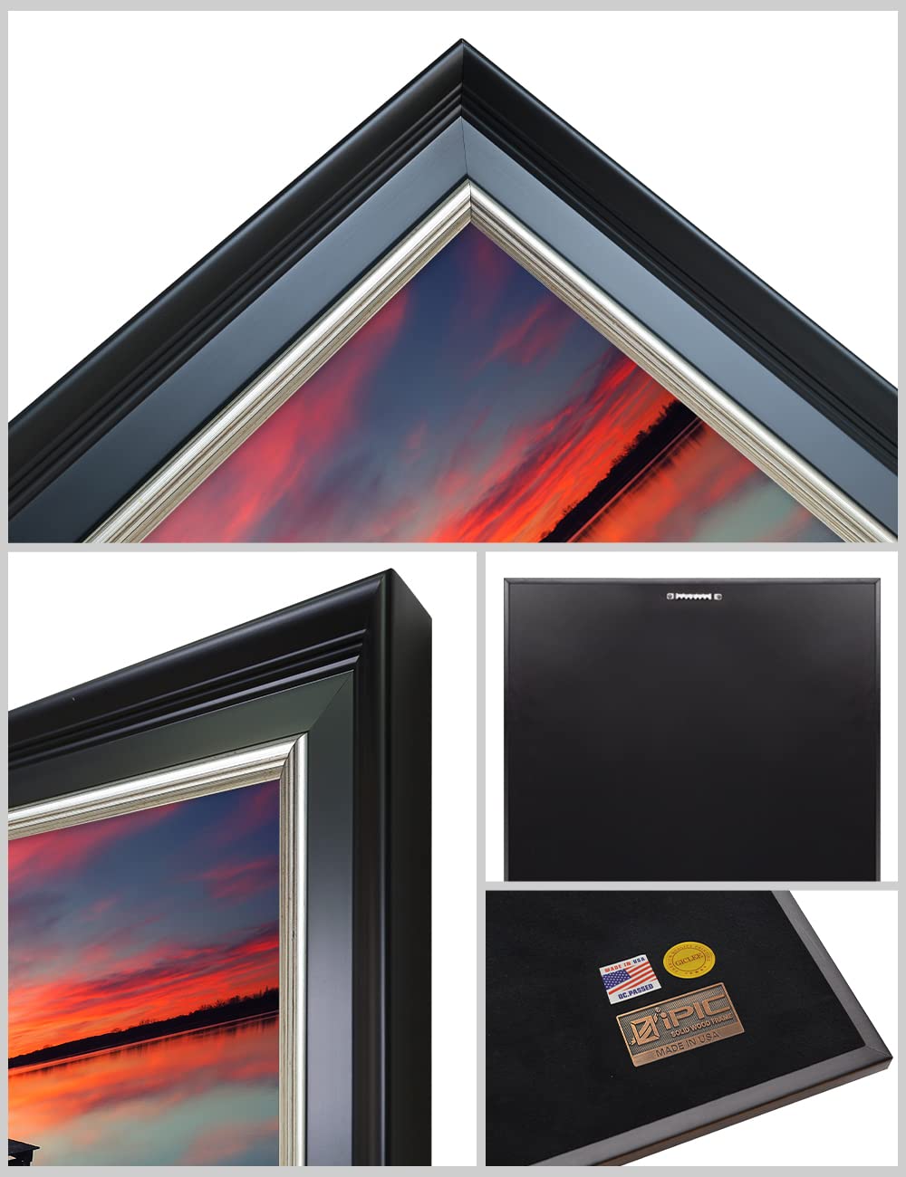 Ipic - Our Own Sunset Personalized Framed Wall Art With Names And Date On, Giclee Prints With Solid Wood Frame, Customized Gift