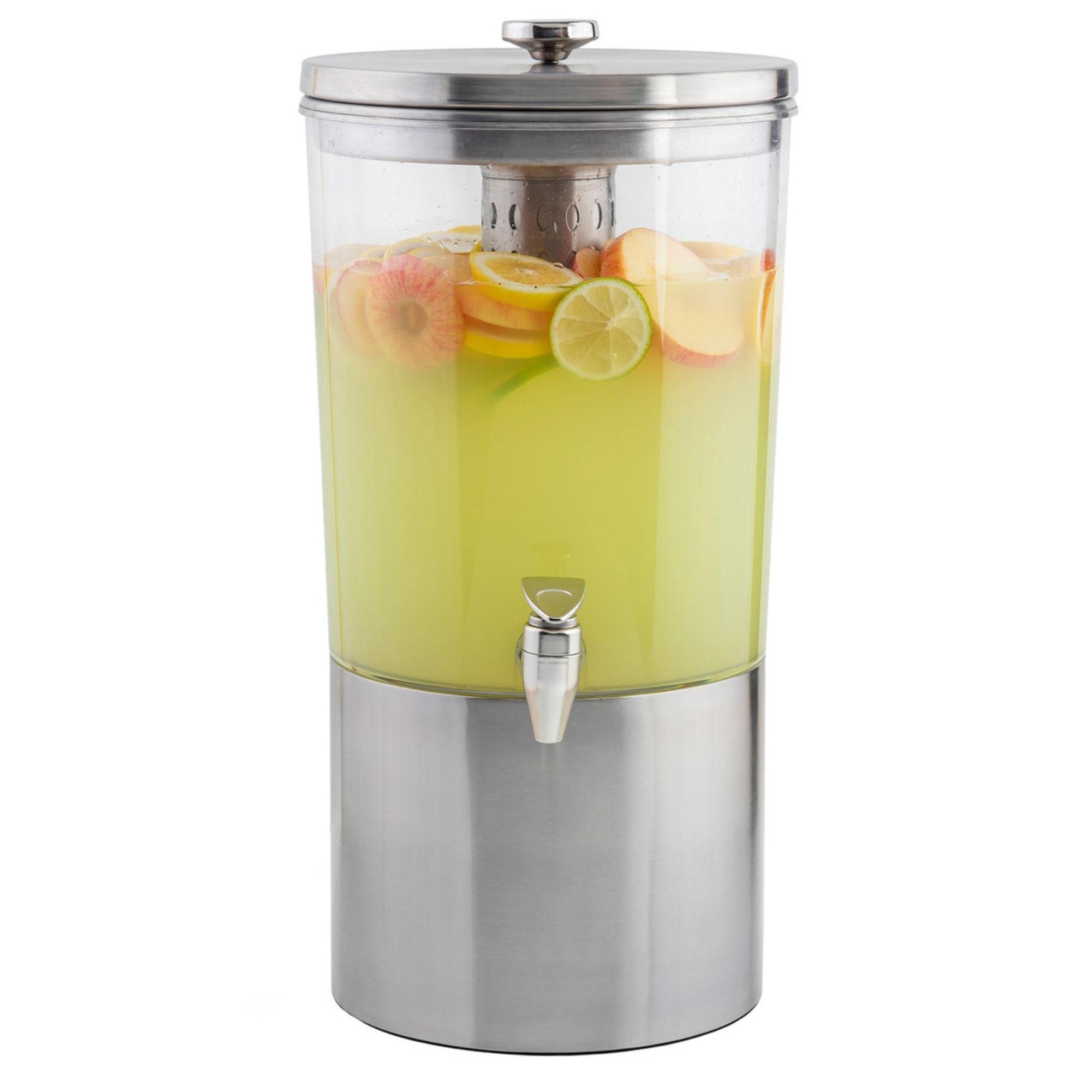 TableCraft 10450 Upscale Beverage Dispenser, 2-1/2 gallon, stainless steel with nickel plated ABS faucet, Tritan reservoir, stai