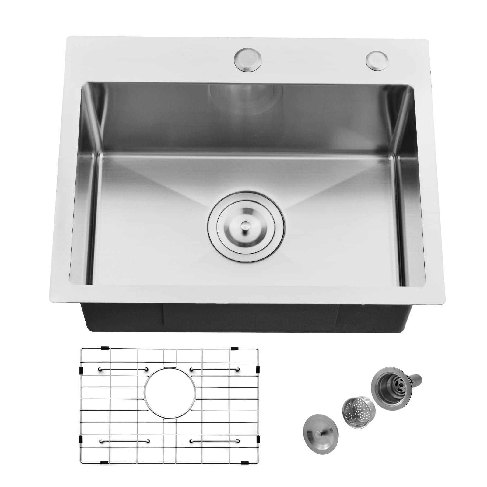 Jshozzy 20 Drop In Kitchen Sink, 20'' X 16'' Kitchen Sink Drop In 16 Gauge Stainless Steel Kitchen Sink Top Mount Small Single B