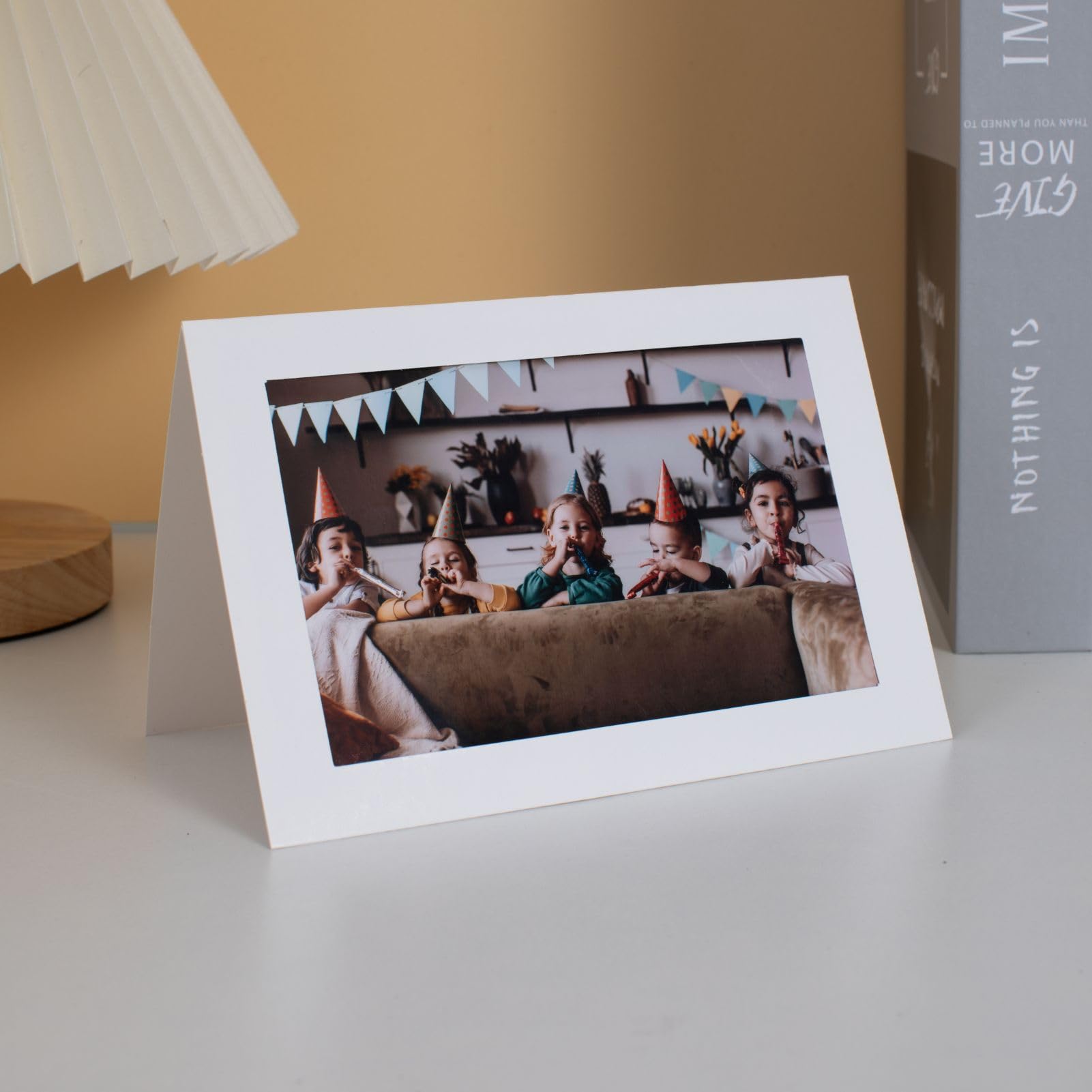 200 Count Photo Frame Cards with Envelopes 4x6 Paper Picture Frame Notecards Photo Card Holder Set for Thanksgiving,Halloween,We