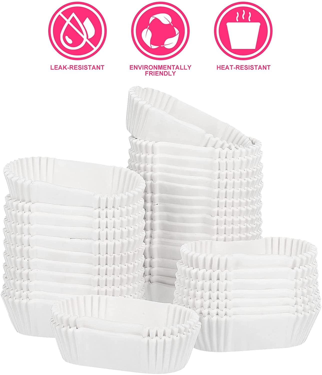 Sentop 1000Pcs Oval Paper Baking Cups, Safe Grease Proof Paper Tray High Temperature Cake Cup, Boat Shaped Cupcake Muffin Baking