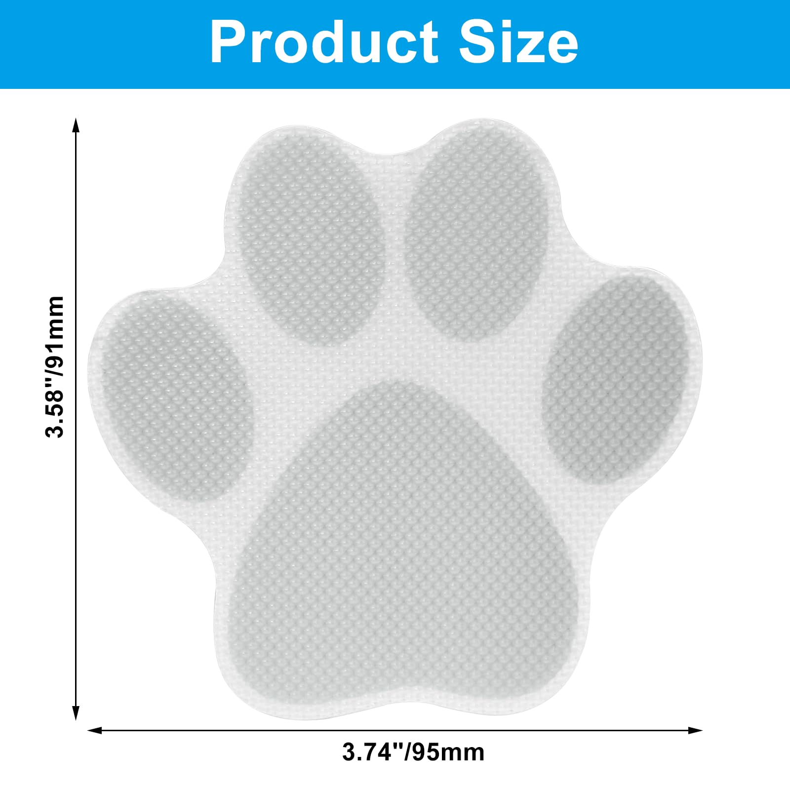 Coufce 20 Pcs Non Slip Bathtub Stickers Grey Paw Print Adhesive Decals Sea Shell Shape Shower Stickers For Floor, Ladders, Bath