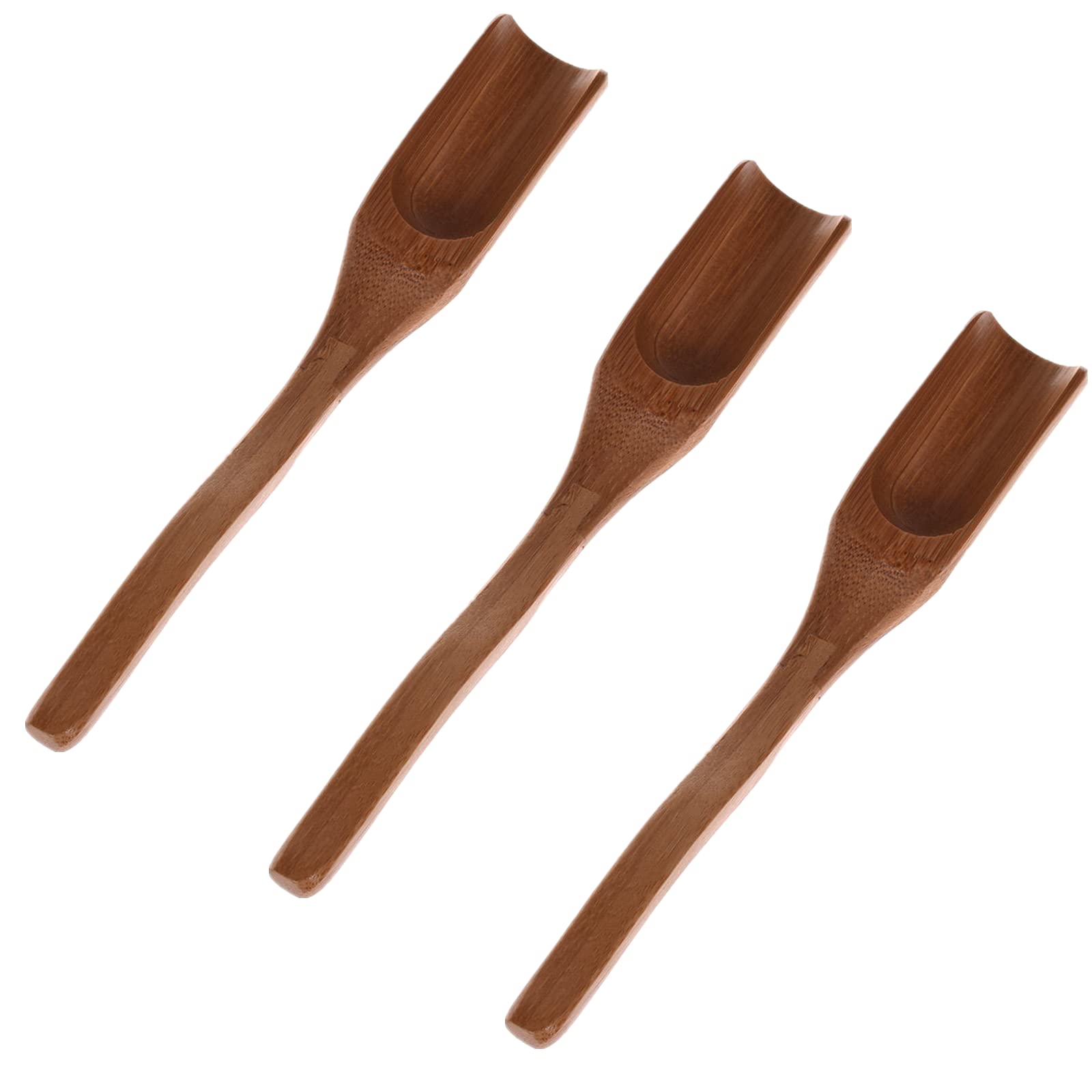 Utenew 3 Pieces Wooden Loose Tea Scoops, Natural Bamboo Wood Spoons For Scooping Coffee Powder, Spices And Condiments, Long Hand
