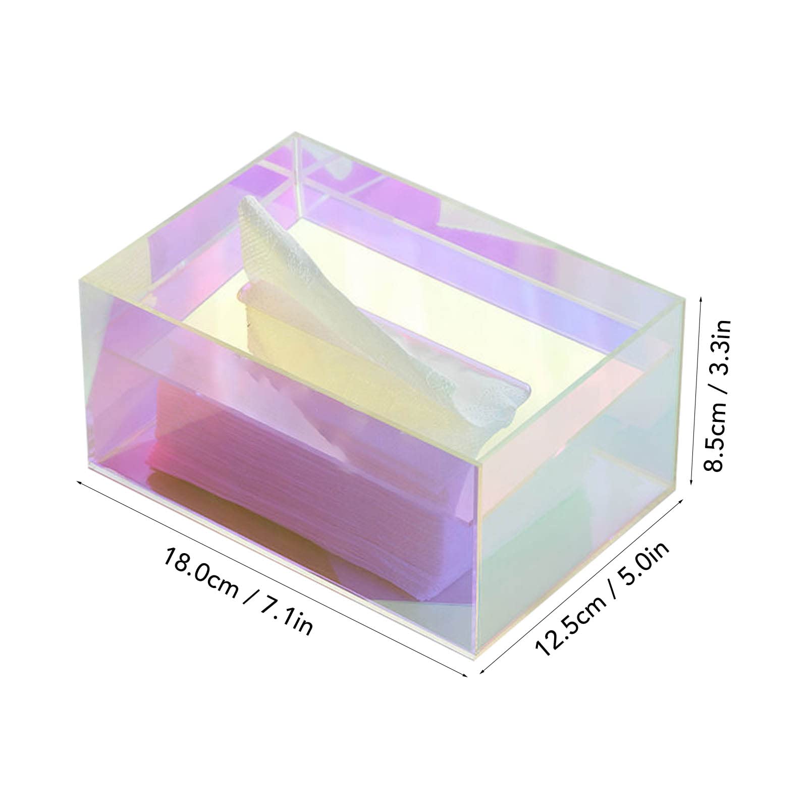 Tissue Box Cover, Acrylic Facial Paper Holder With Large Opening Napkin Dispenser For Bathroom Vanity Countertop Night Stands Of