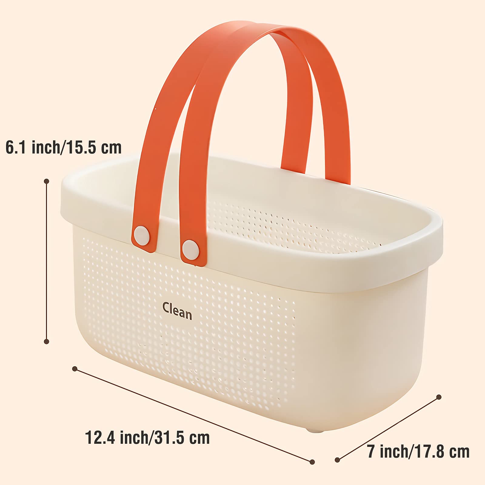 Laigoo Large Shower Caddy Basket, Plastic Storage Basket With Handles Storage Bins Shower Storage Organizer For Bathroom, Colleg