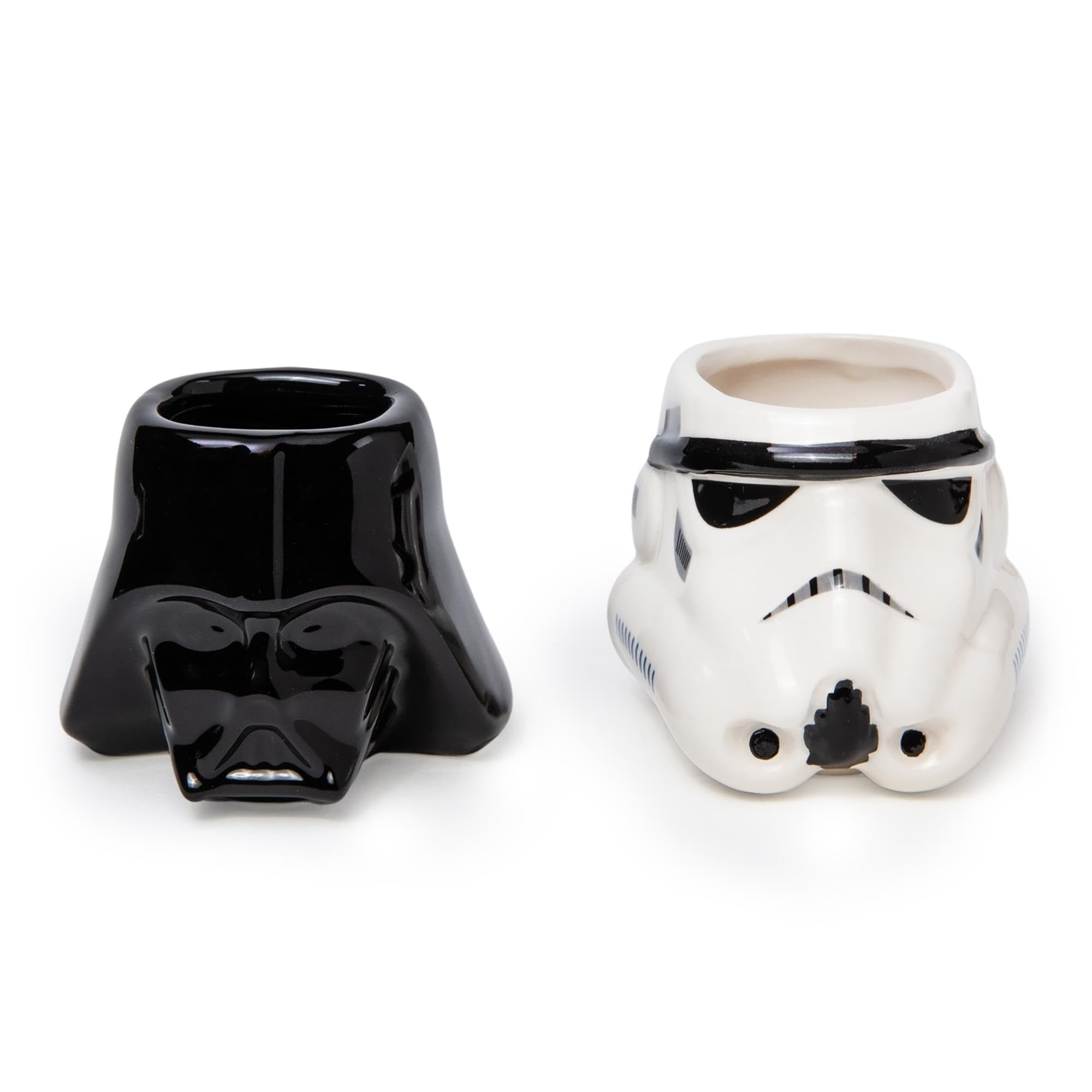Silver Buffalo Star Wars Darth Vader And Stormtrooper Helmets Sculpted Ceramic Mini Mugs, Set Of 2 | Small Coffee Cups For Espre