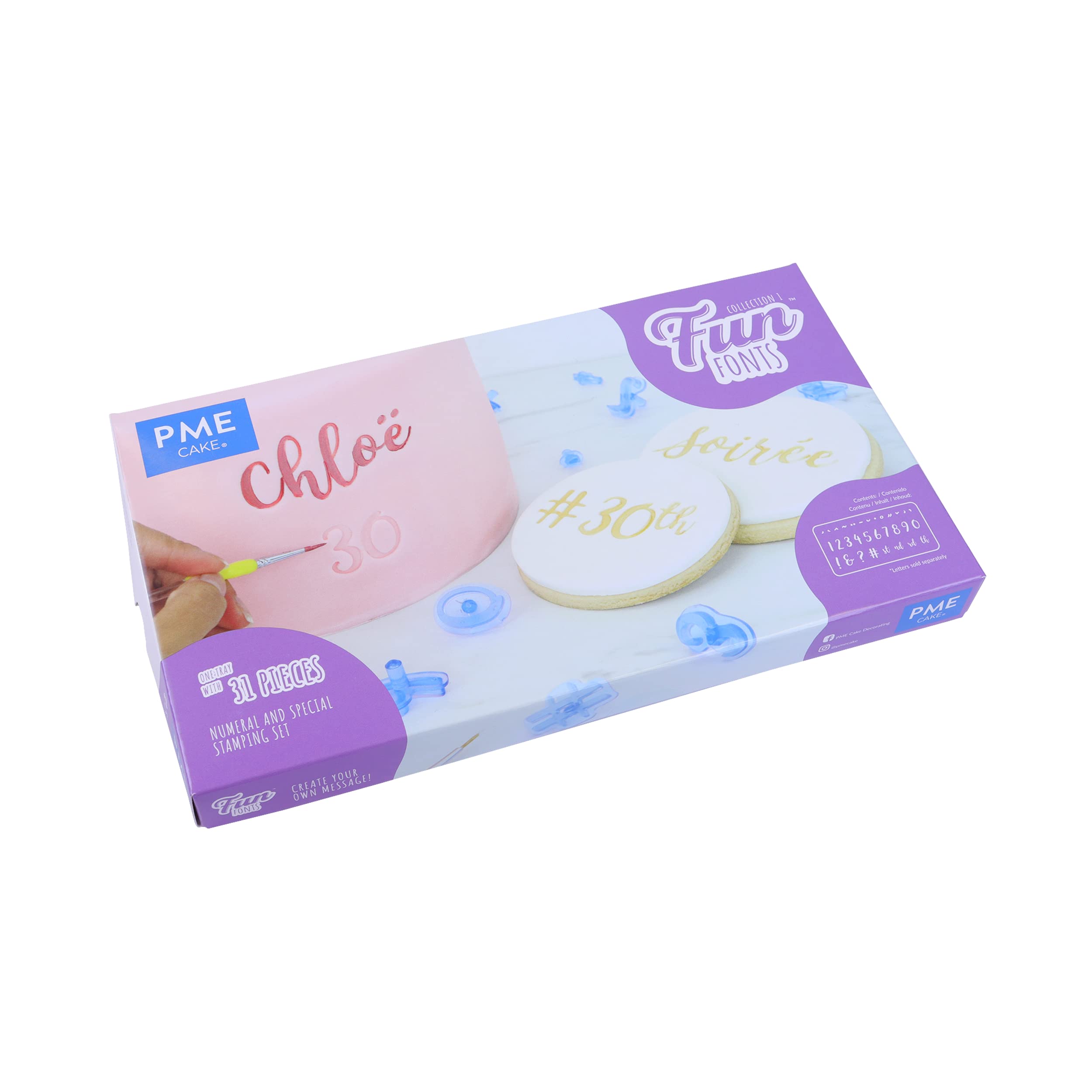 Pme Fun Fonts-Numerals & Special Characters Set Of 31, Collection 1, Standard, Blue, 31