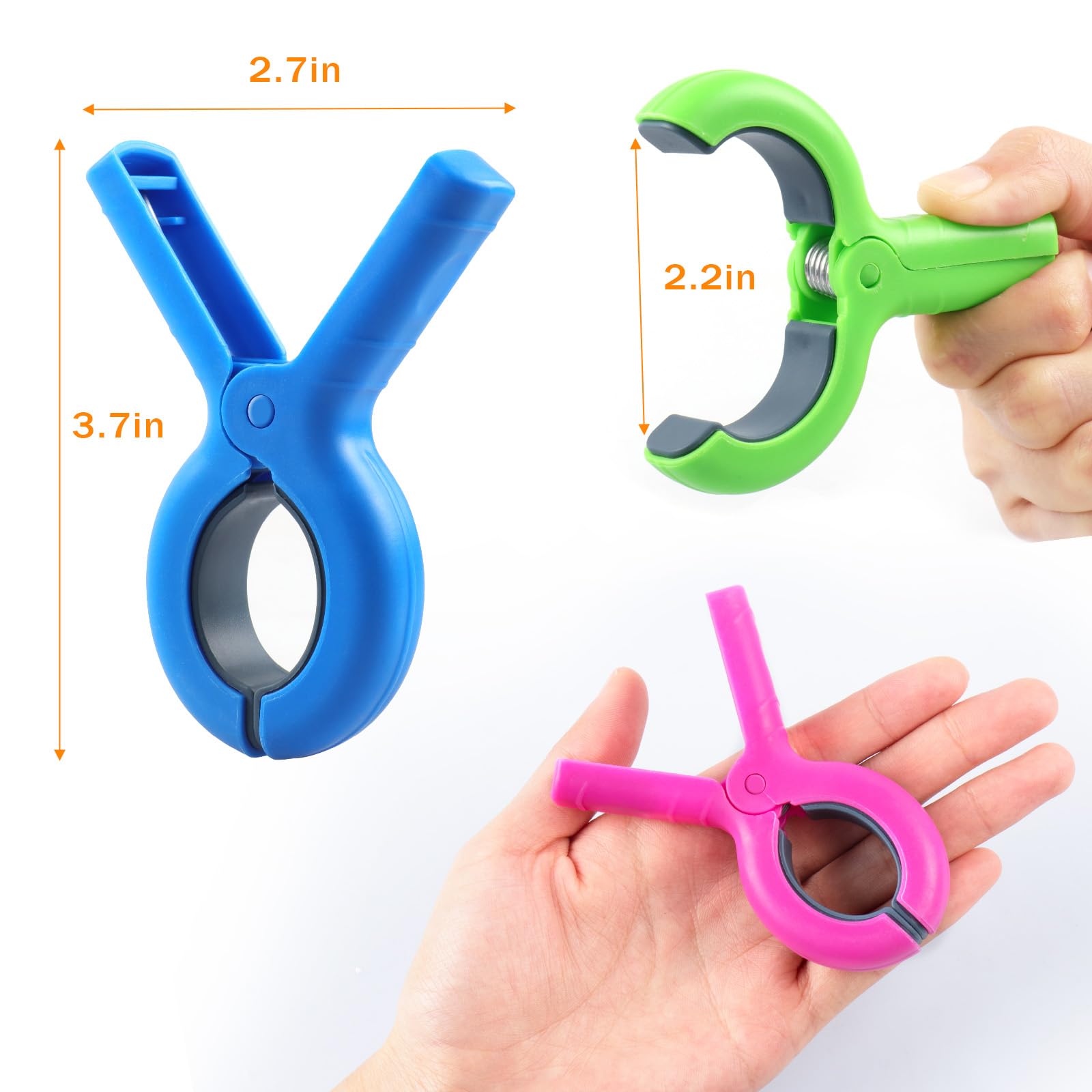 16 Pcs Beach Towel Clips For Beach Chairs, Towel Holder For Beach Chair Pool Chair On Cruise, Jumbo Size Heavy Duty Clothes Pins