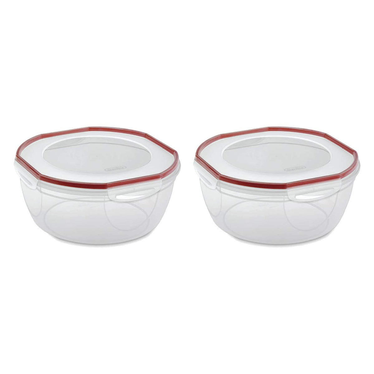 Sterilite Ultra-Seal 8.1 Qt Bowl, Large Airtight Food Storage Container, Latching Lid, Microwave And Dishwasher Safe, Clear With