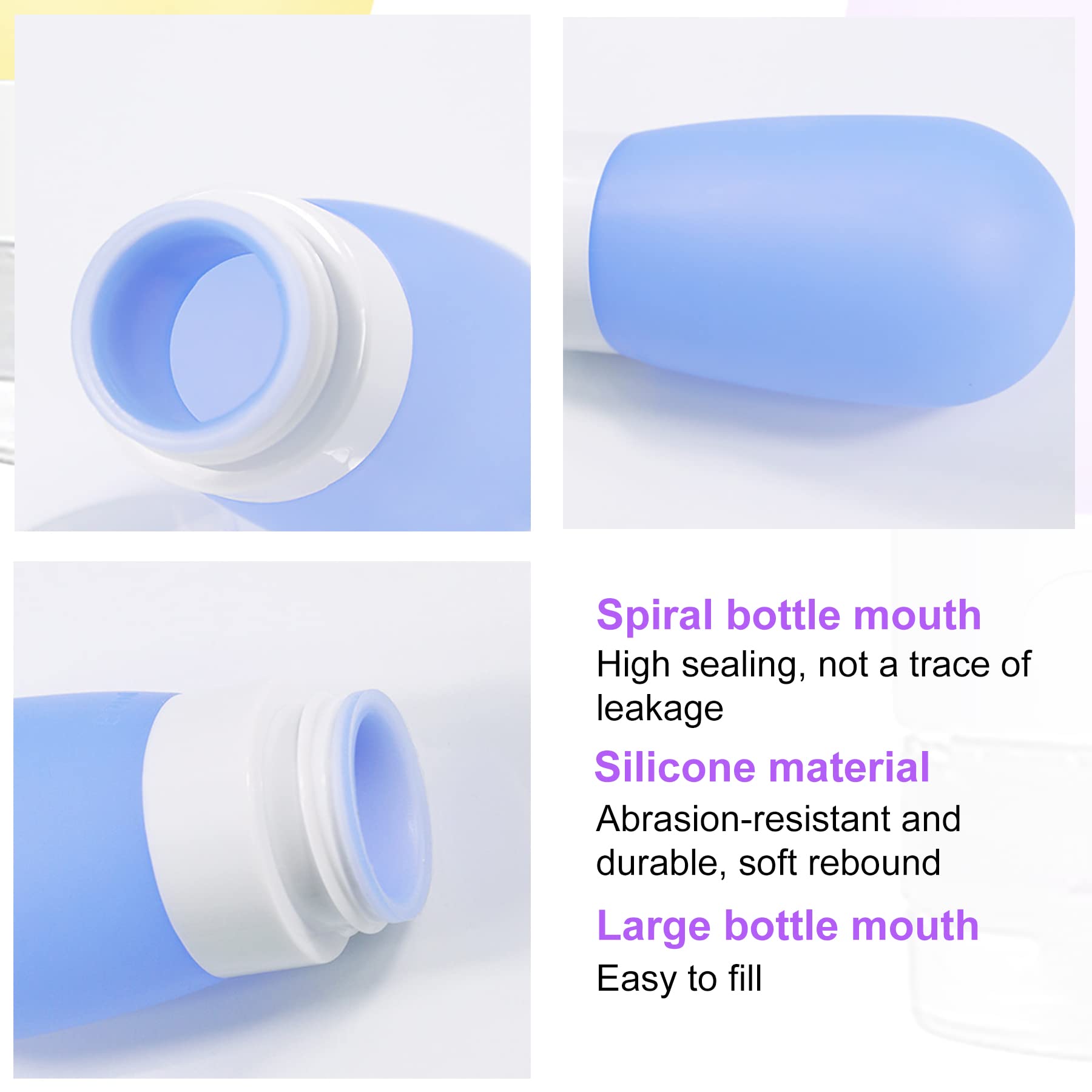 Aicmei 4-Pack Squeeze Salad Dressing Bottles, Leak Proof Food Storage Sauce Bottles Sauce Bottles, Portable Small Salad Dressing