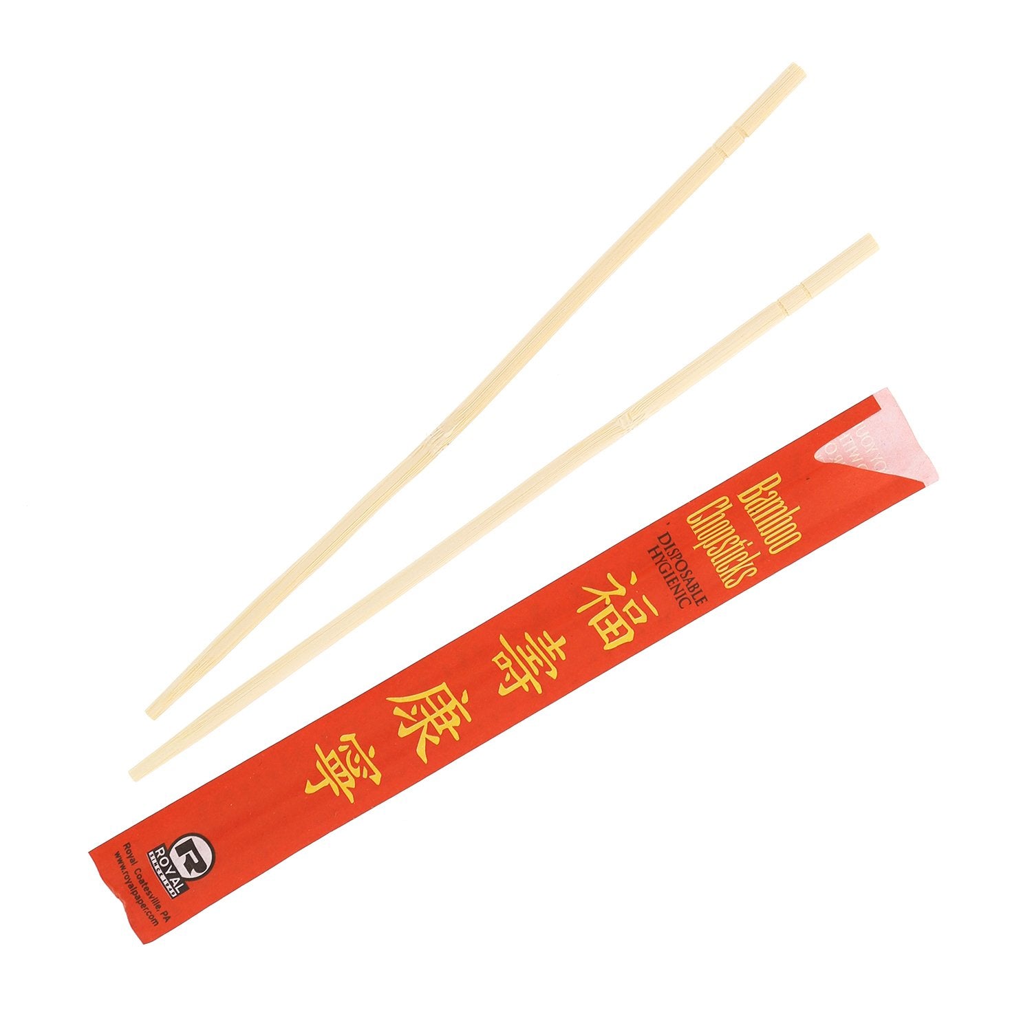 Royal Premium Disposable Bamboo Chopsticks, 9 Inch Sleeved And Separated, Uv Treated, Case Of 1000