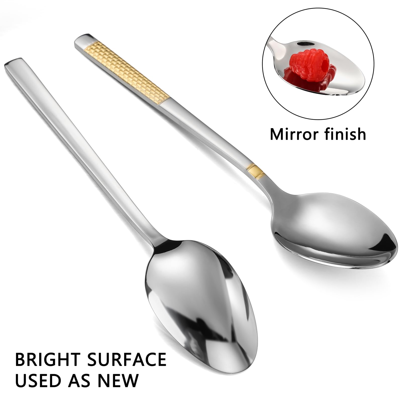 Dinner Spoons Set Of 4 Stainless Steel Silverware Spoons Soup Spoons Tablespoons For Home Kitchen Restaurant