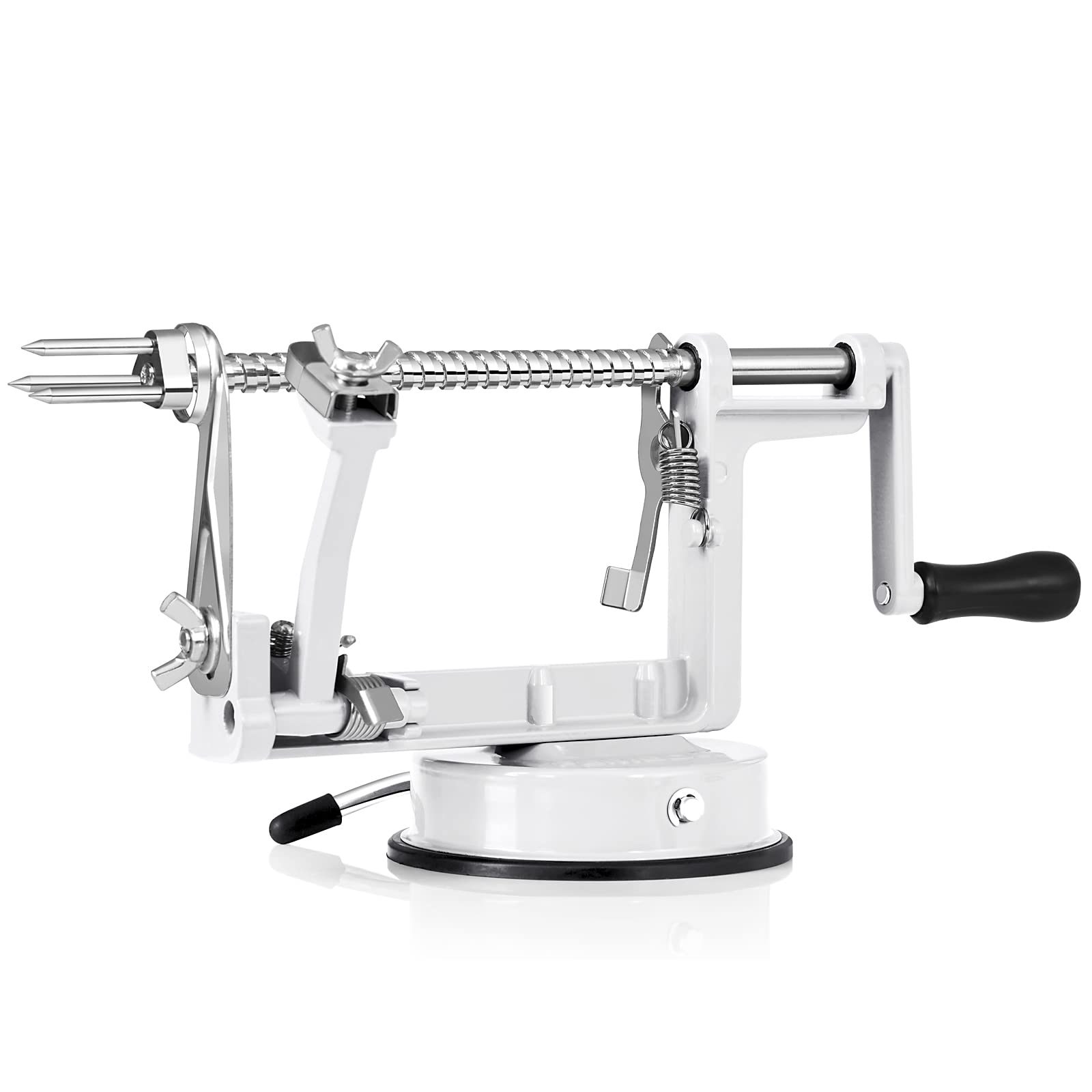 Apple Peeler Corer, Long Lasting Chrome Cast Magnesium Alloy Apple Peeler Slicer Corer With Stainless Steel Blades And Powerful