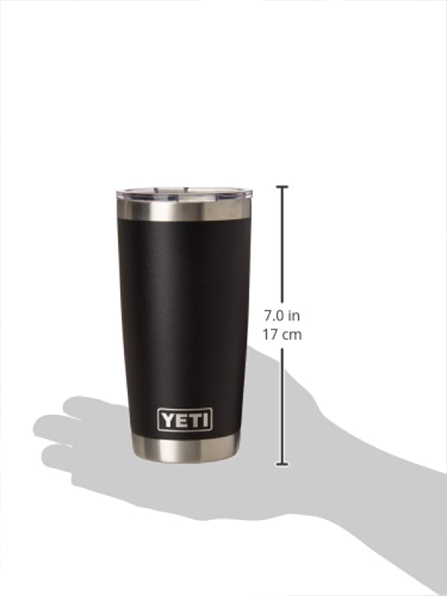 Yeti Rambler 20 Oz Stainless Steel Vacuum Insulated Tumbler With Lid, Black