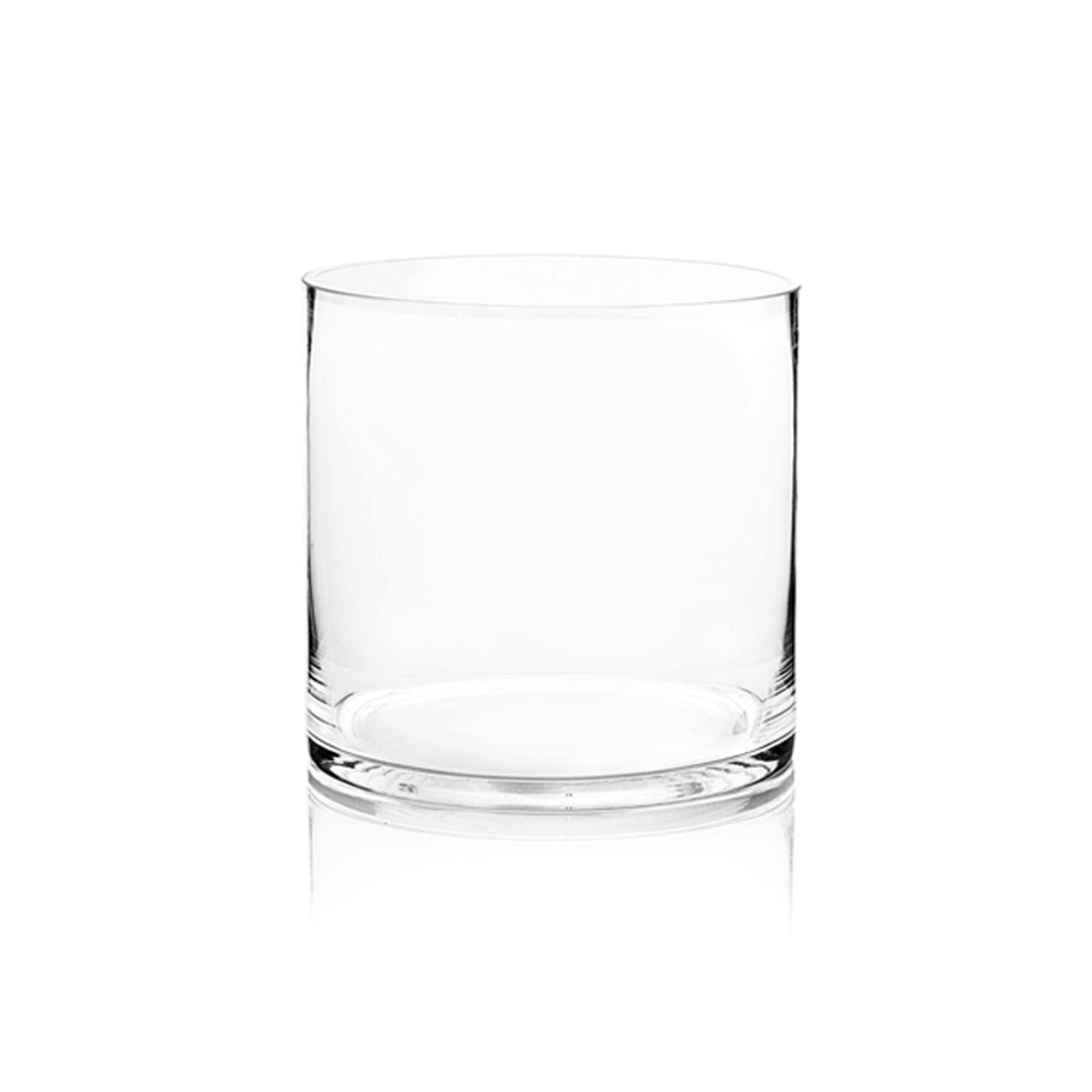 WGV Cylinder Vase, Width 8, Height 8, Clear Wide Large Diameter Flower Glassware, Floral Container, Planter Terrarium for Weddin