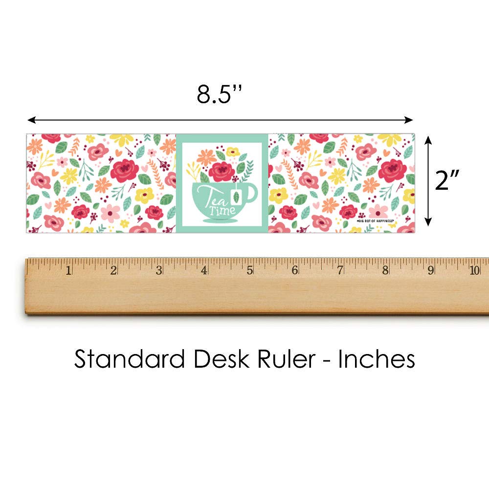 Big Dot Of Happiness Floral Lets Par-Tea - Garden Tea Party Water Bottle Sticker Labels - Set Of 20