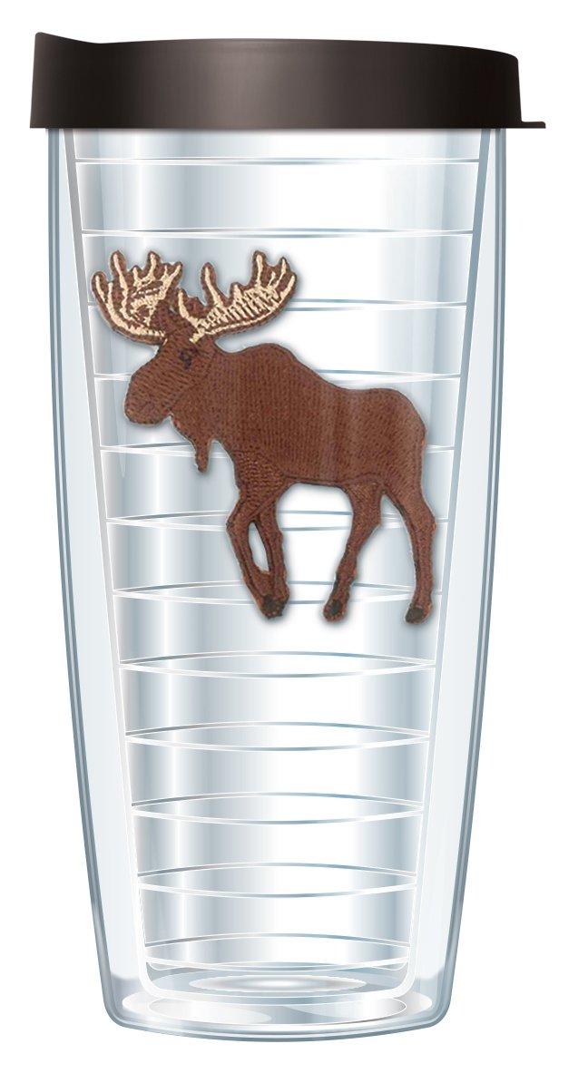 Moose Emblem W/Black Lid Tumbler Cup 22 Oz | Fantastic Temperature Retention, Thermal Insulated! Dishwasher And Microwave Safe |