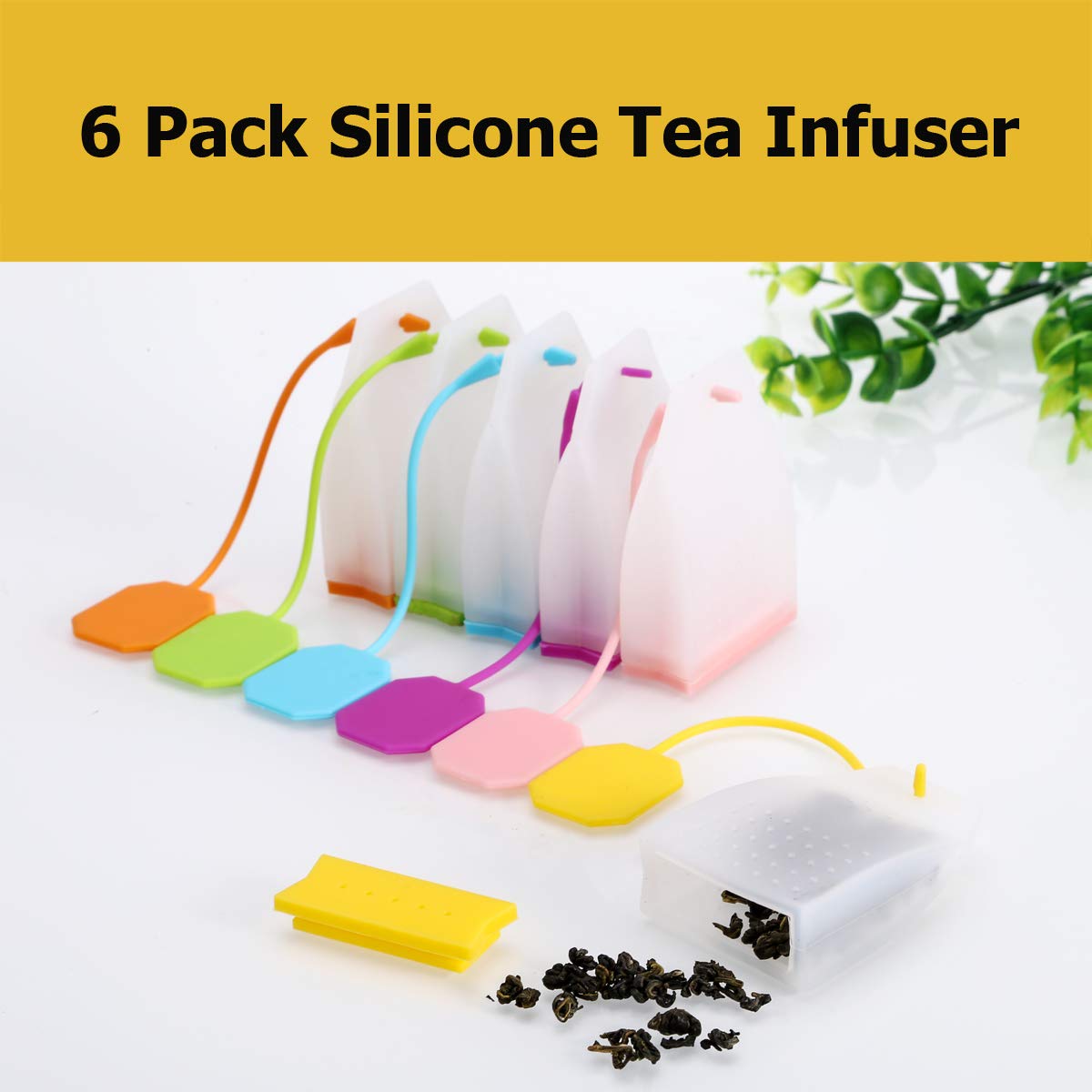 6 Pack Silicone Tea Infuser, Reusable Tea Bags Tea Strainer Filter Tea Steeper Tea Diffuser Tea Holder For Loose Leaf Tea With S