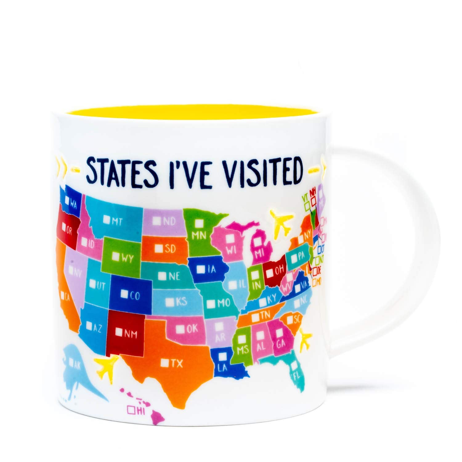 Soleil Home Porcelain Coffee Mug | States I 'Ve Visited