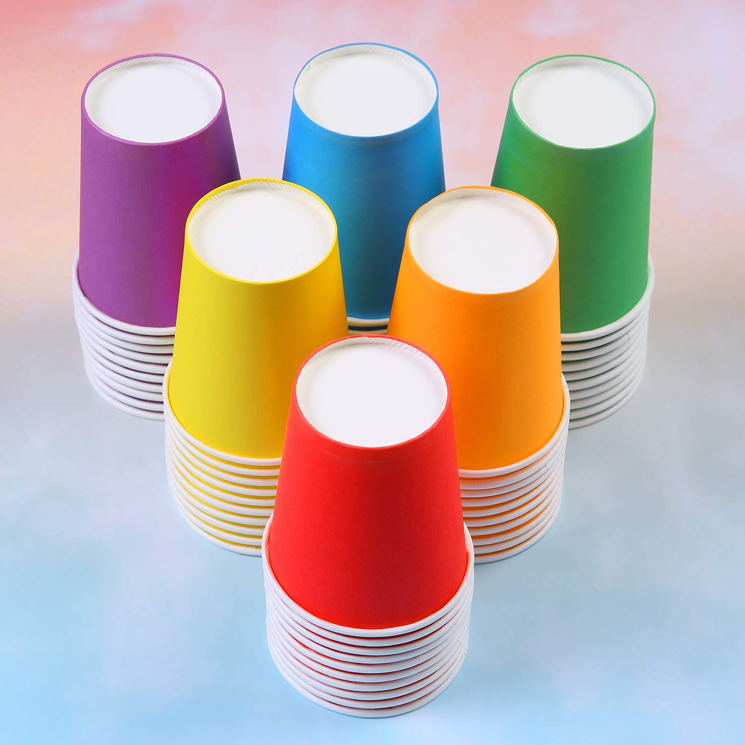 Uratot 60 Pieces 9 Ounce Disposable Paper Cups Party Cups Drinking Cups For Party, Diy And Holiday, 6 Colors