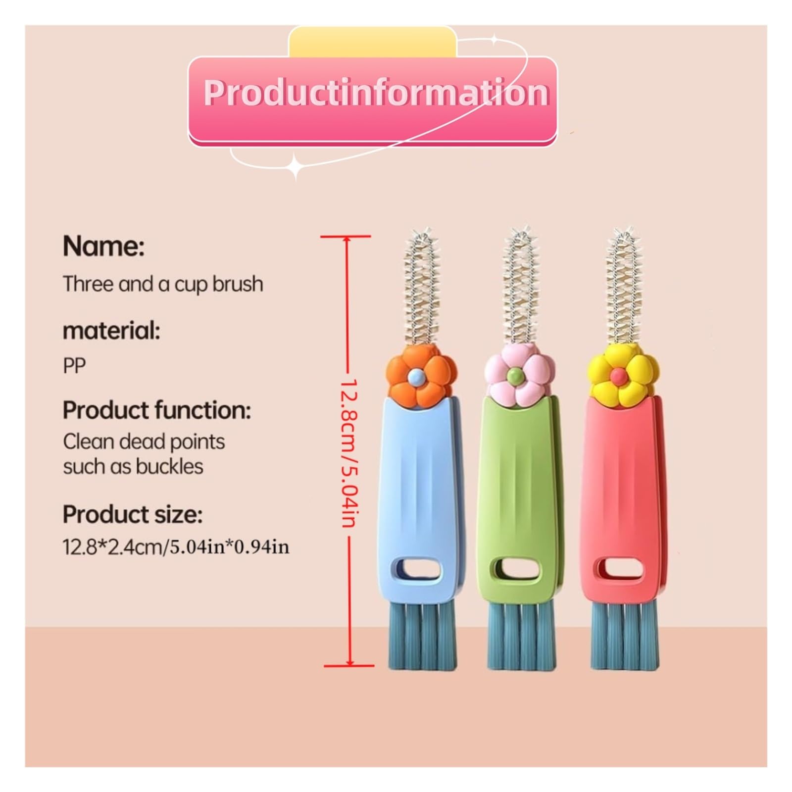 3 In 1 Cup Lid Cleaning Brush,Sealing Cover Cleaning Brush,2024 New Crevice Cleaning Brush,Straw Cleaner Brush,Cup Cleaning Brus