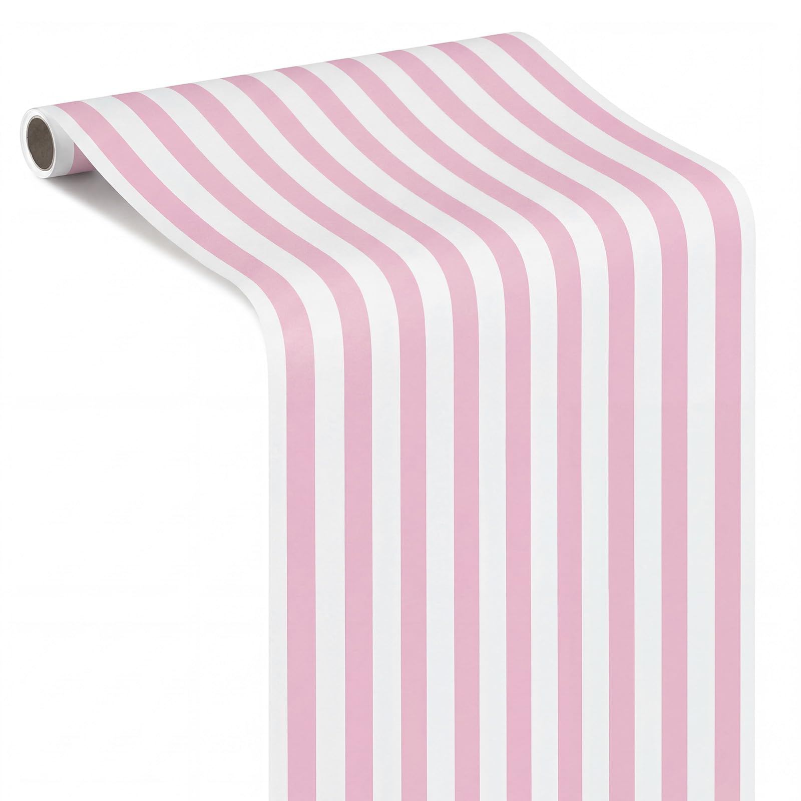 AmazingSpark Pink Striped Table Runner Roll - 50 Long X 16 Wide Disposable Paper Cabana Striped Table Runner for Birthday Weddi