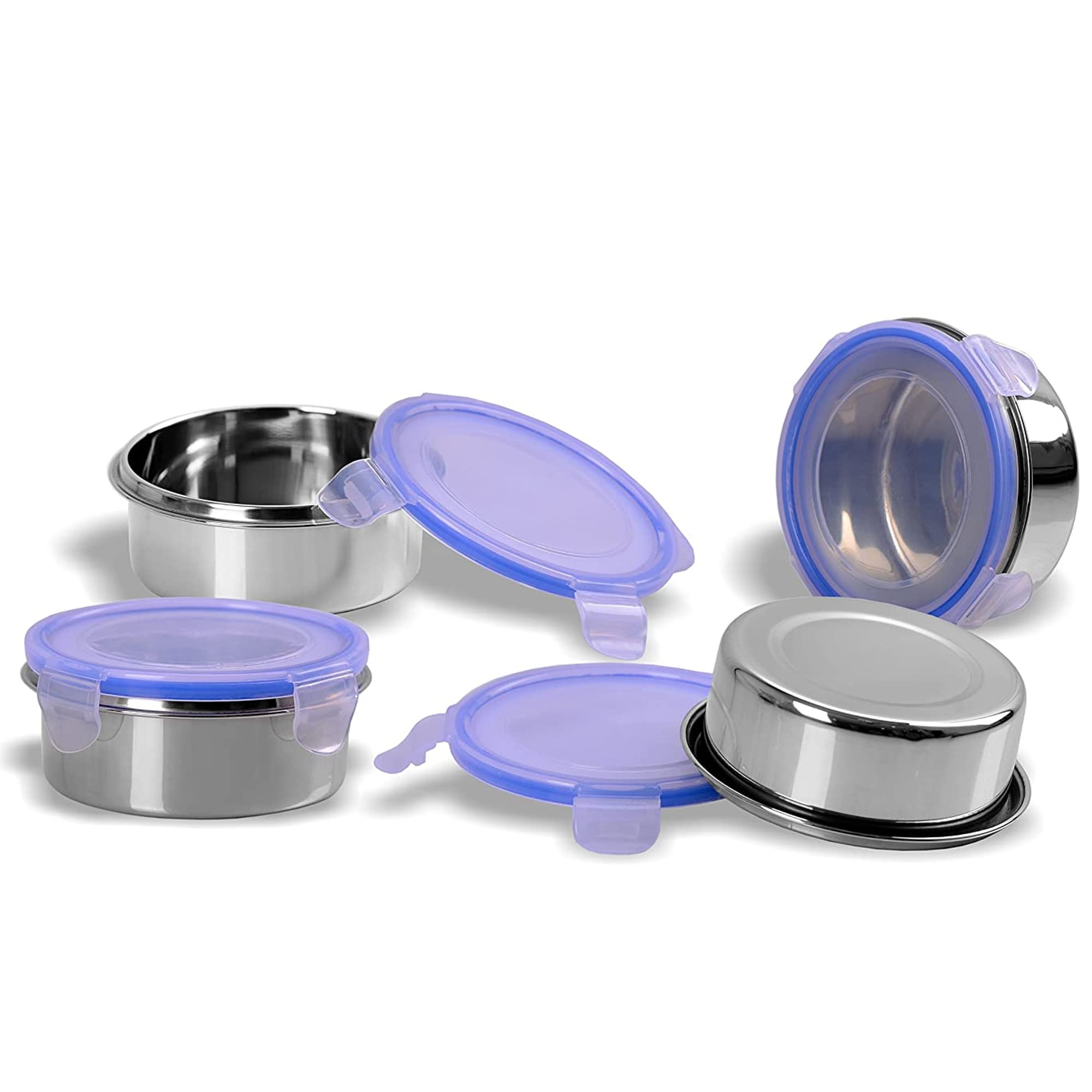 Sumeet Stainless Steel Airtight & Leak Proof L&L Containers Set  Size 350Ml -4Pc  Silver