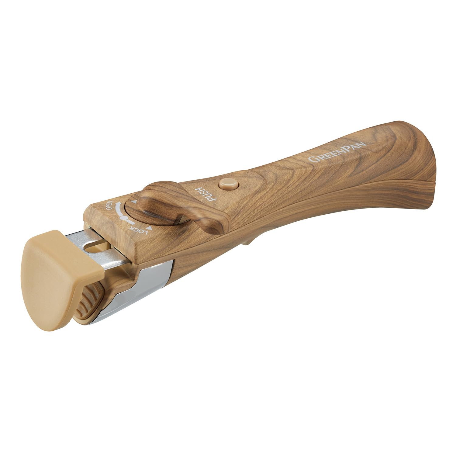 Green Pan Click Chef Dedicated Handle, Wood Grain, Light Brown, Single Item, Removable Handle, Induction Gas Compatible, NonTox