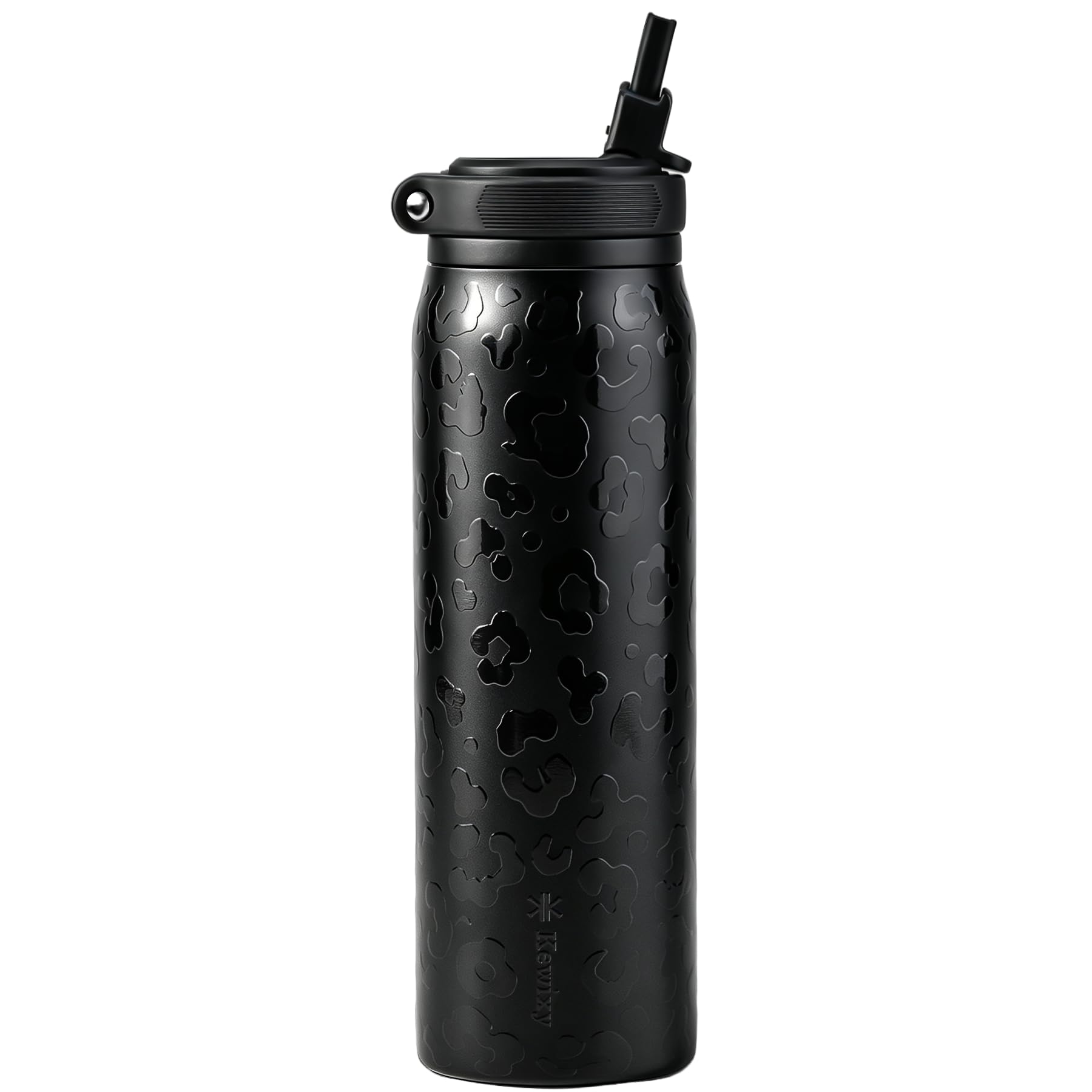 KEWIXY 32 oz Leopard Water Bottle with Straw, Leak Proof, Keep Cold 24H