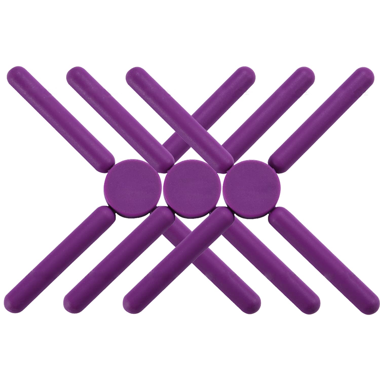 3/Pack Foldable Trivets Silicone, Fengchen Folding Trivets, Non-Slip Collapsible Cross Compact Design Expandable Silicone Pot Ho