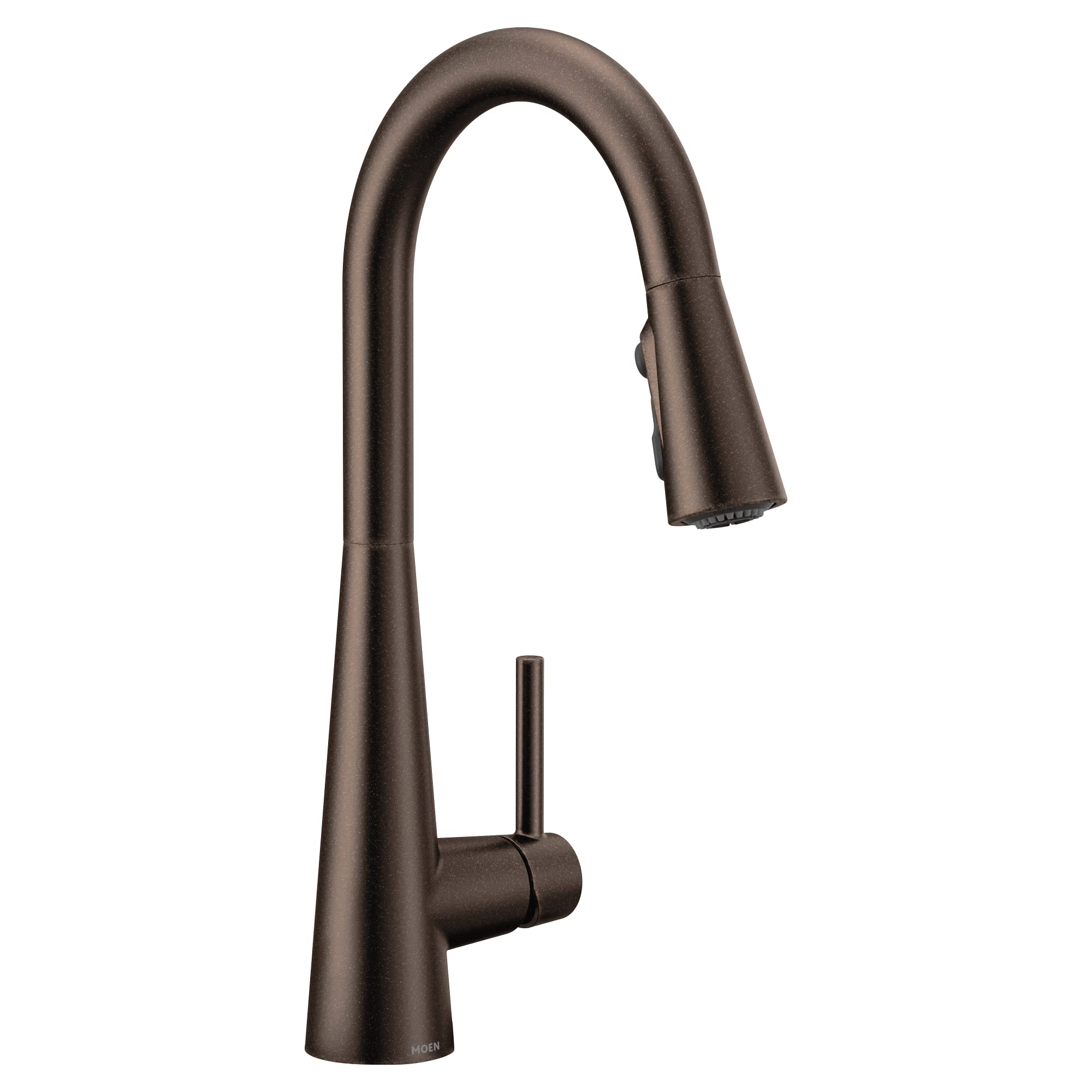 Moen Sleek Oil Rubbed Bronze One-Handle High Arc Kitchen Faucet With Pulldown Sprayer Featuring Power Boost For A Faster Clean,
