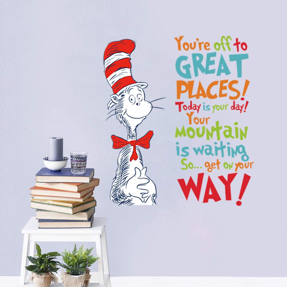 Runtoo Today is Your Day Inspirational Quotes Wall Decals Educational Kids Wall Art Stickers Reading Room Baby Nursery Bedroom Wall Decor