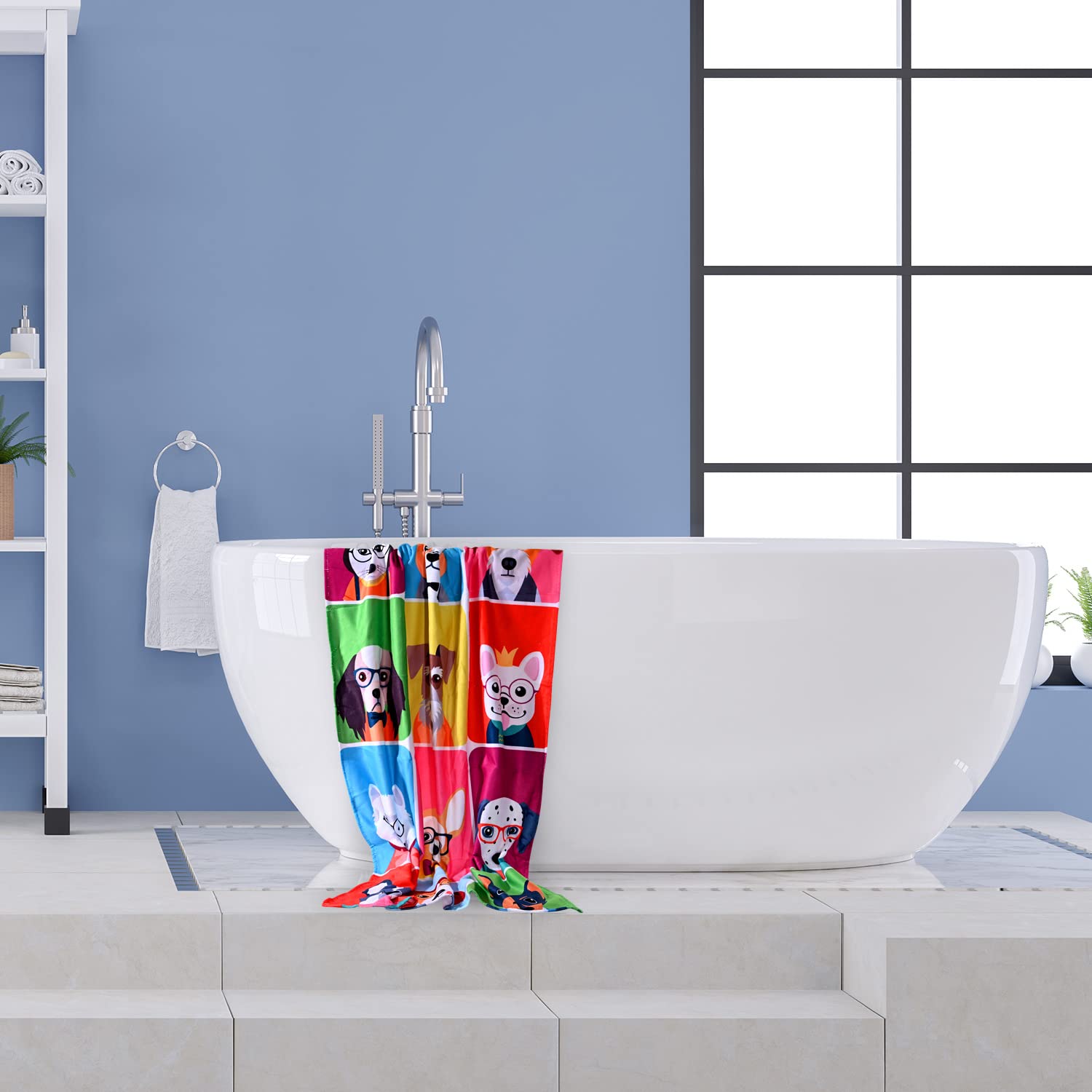 Livilan Funny Dog Beach Towel For Women Girls Kids, 30   X60    Oversized Microfiber Pool Shower Bath Swimming Towel, Soft Thin