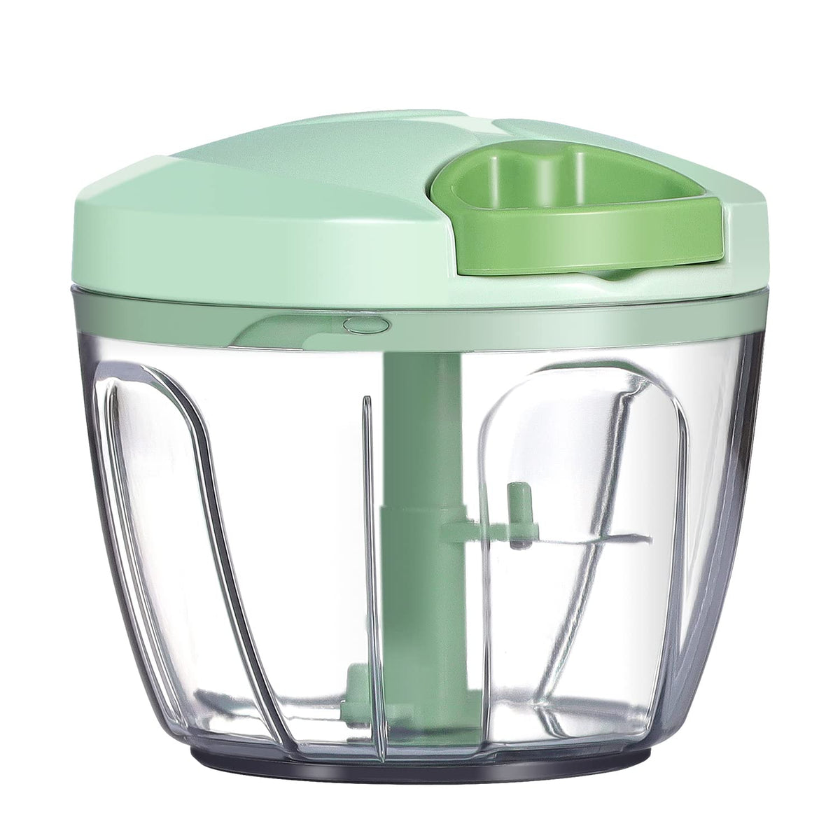 Ourokhome Garlic Grinder Onion Chopper, Manual Food Processor Portable Speed Pull String Vegetable Cutter For Veggies, Ginger, F