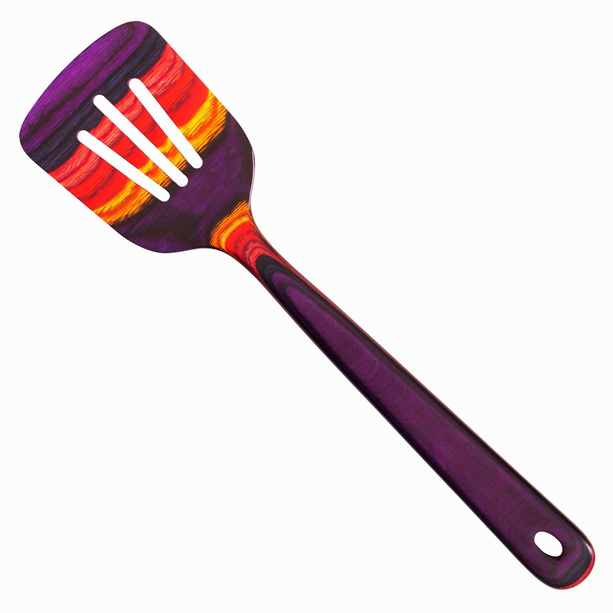 Baltique Waikiki Collection 12-1/2'' Wooden Slotted Spatula, Safe For Nonstick