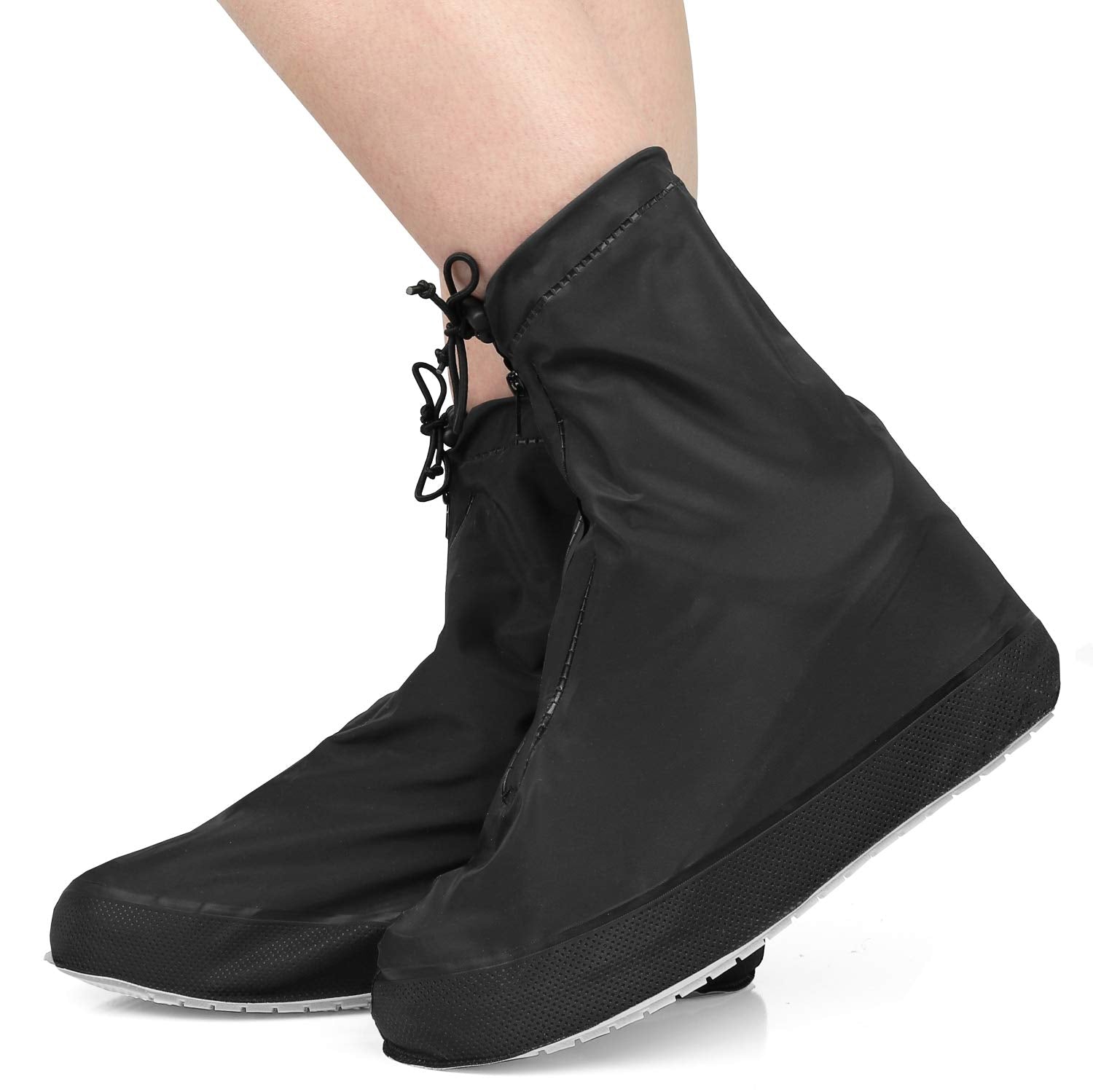 Rain Shoe Covers  Waterproof Shoe Covers For Men Women  Reusable Galoshes Overshoes (Black, Small)