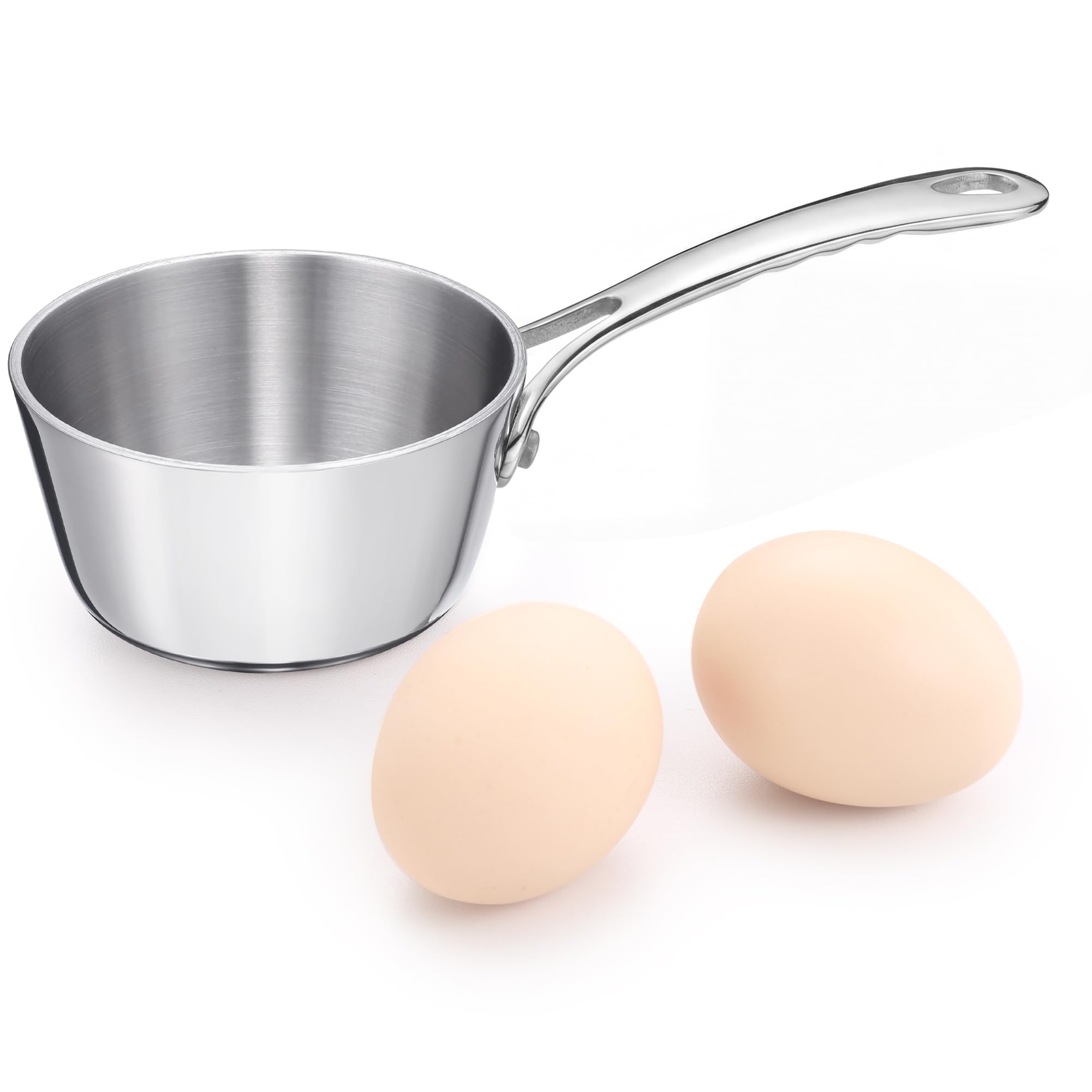 Kc-Emier Mini Sauce Pan Butter Warmer Pot With Handle 18/10 Stainless Steel Small Pot For Melting Butter Heating Sauce Gravy & O