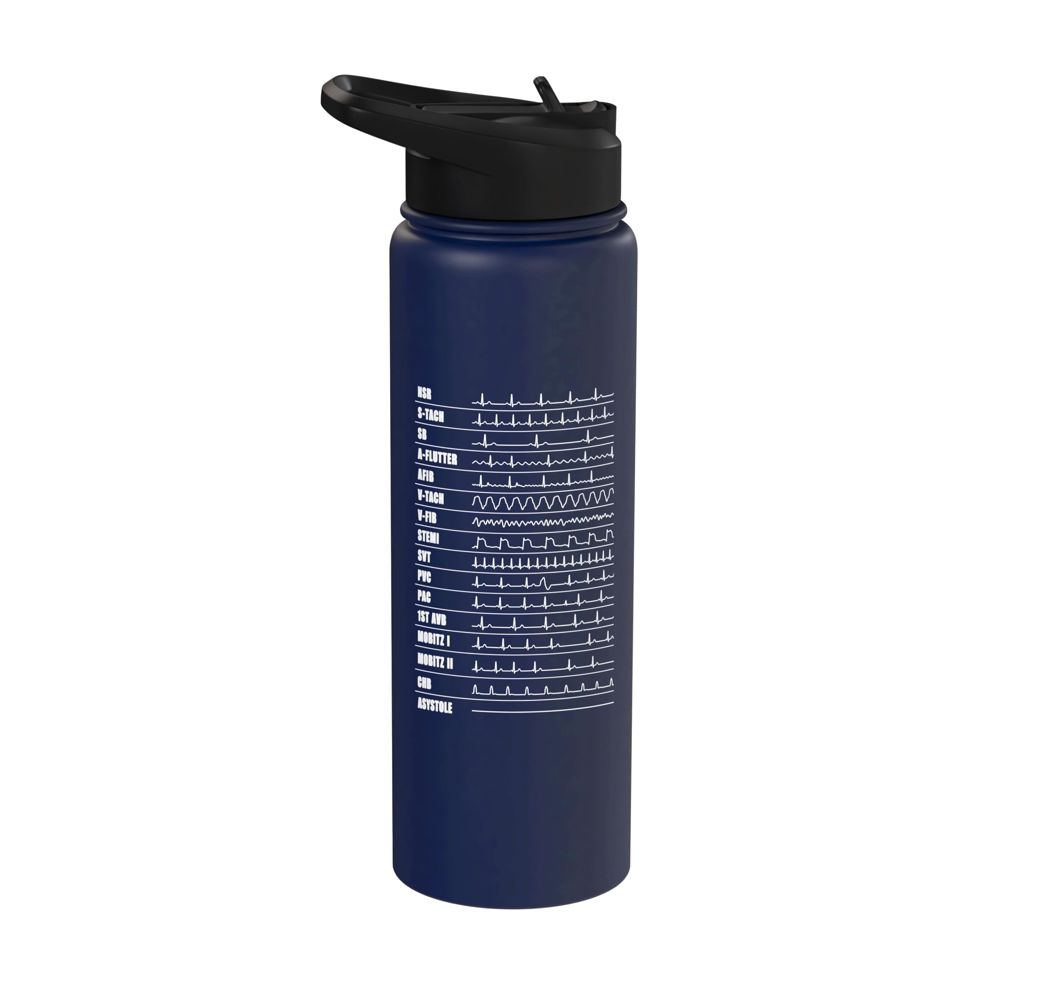 Cardiac Monitor Tech ECG EKG Telemetry Nurse Stainless Steel Insulated Water Bottle