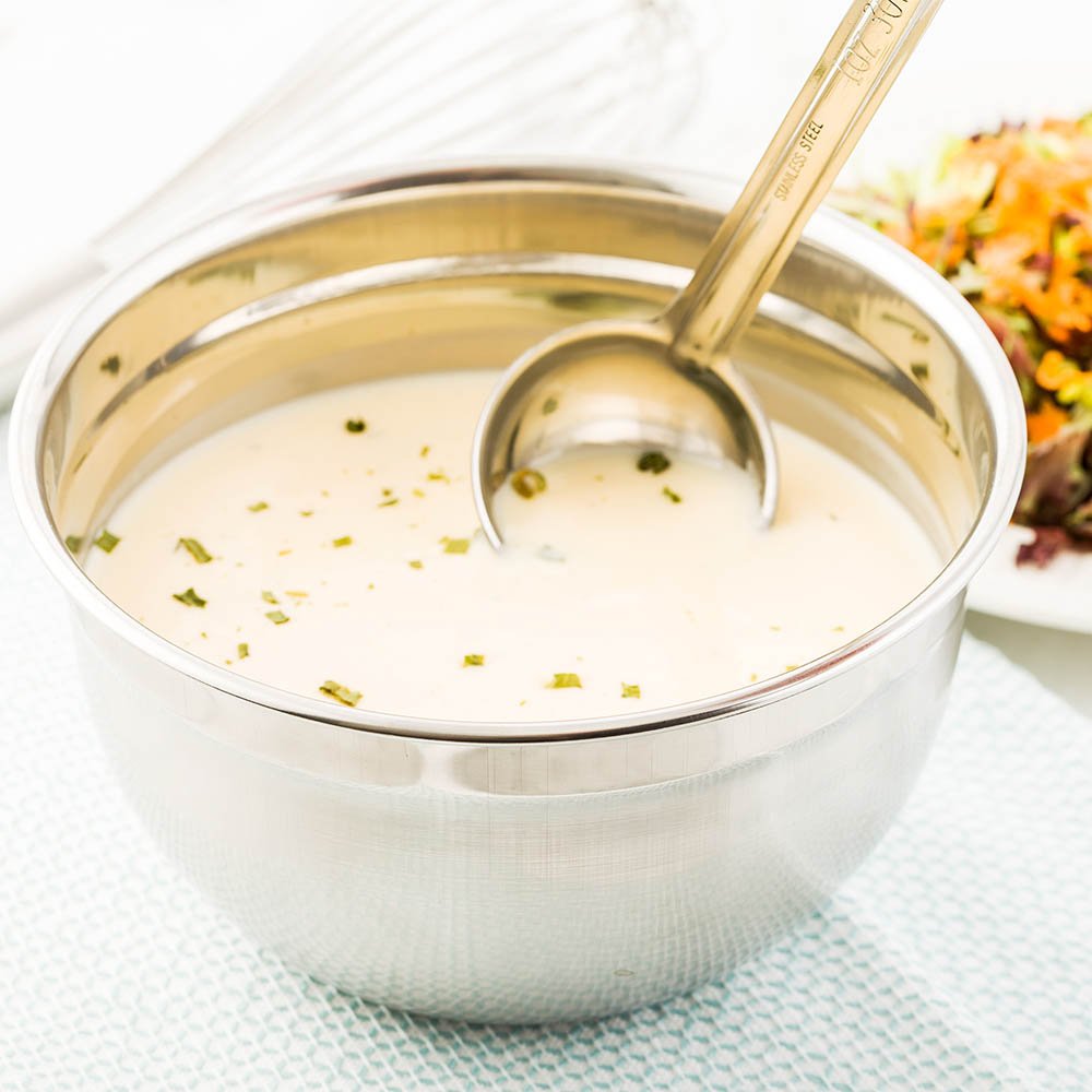 Restaurantware Met Lux 2 Quart Metal Mixing Bowls 1 German Deep Flour Bowl - Corrosion-Resistant Dishwasher-Safe Stainless Steel