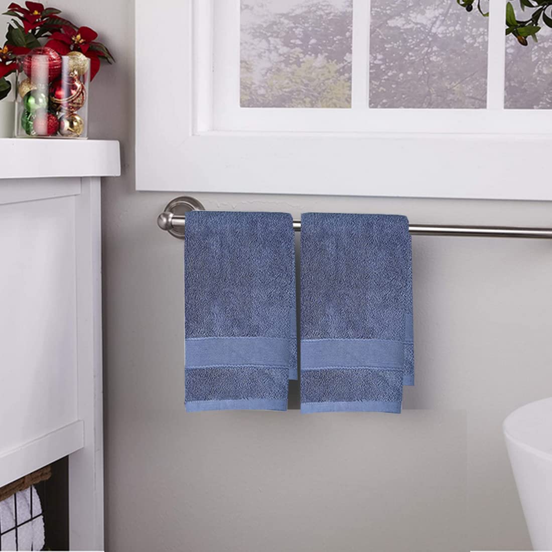 Lruuidde Bathroom Hand Towels 2 Set,Cotton Hand Towel For Bath, Hand, Face, Kitchen, Super Soft, Highly Absorbent, Machine Washa