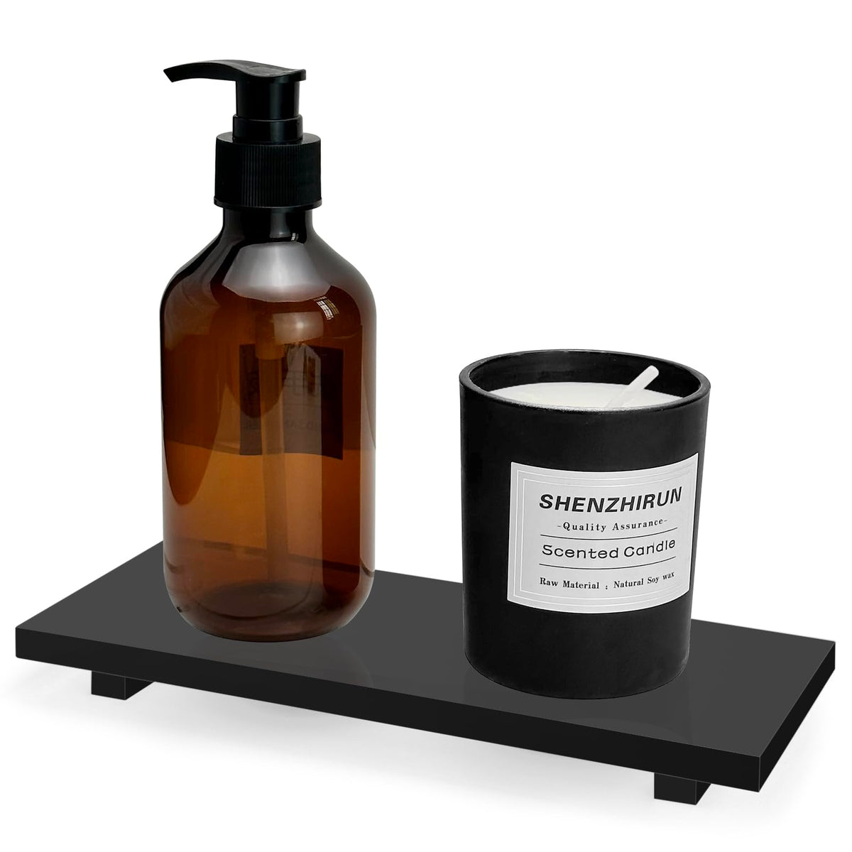 Pedestal Soap Stand, Soap Dish Riser Counter, Kitchen Sink Tray For Soap Bottles, Soap Pedestal For Bathroom, Black