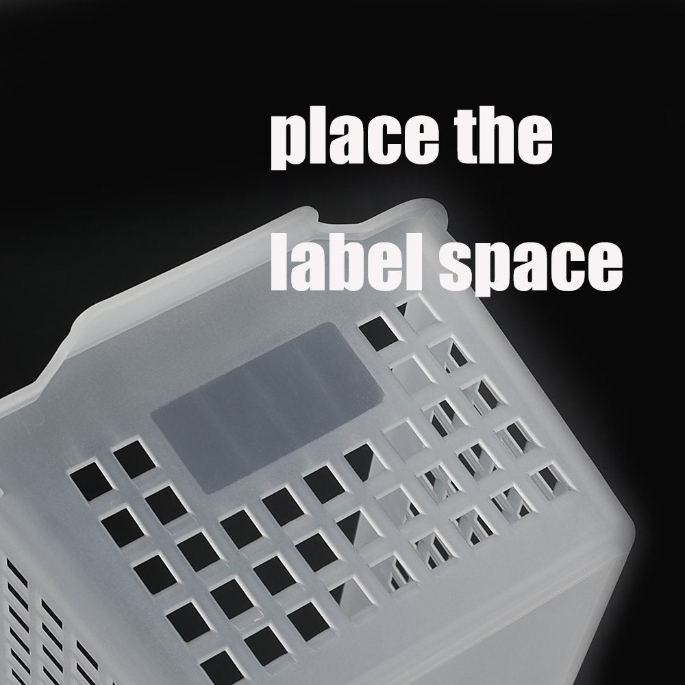 Qskely Plastic Clear Storage Basket, Rectangle, Pack Of 6