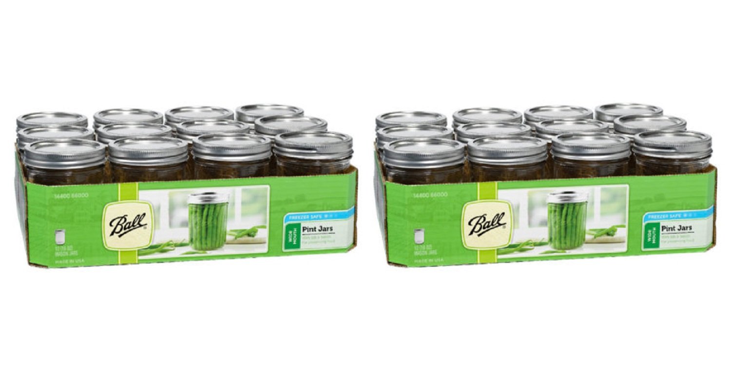 Ball Glass Mason Jars Regular Mouth 16Oz (Pack Of 24) With Lids And Bands, Used For Canning, Pickling, Juice, Jam, Jelly
