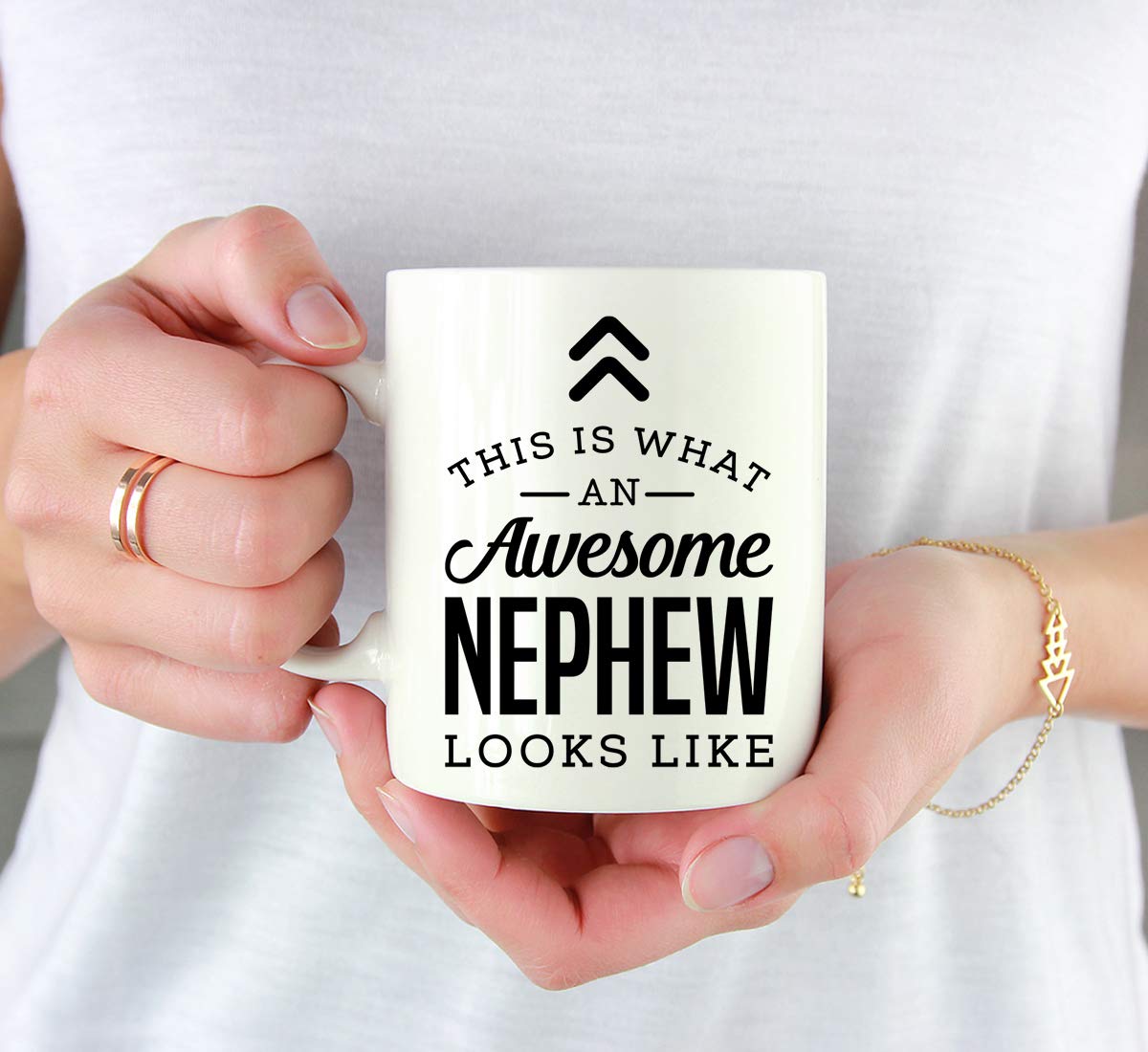 Andaz Press 11oz. Ceramic Coffee Tea Mug Gift, This is What an Awesome Nephew Looks Like, 1-Pack, Birthday Gift Ideas Coworker H