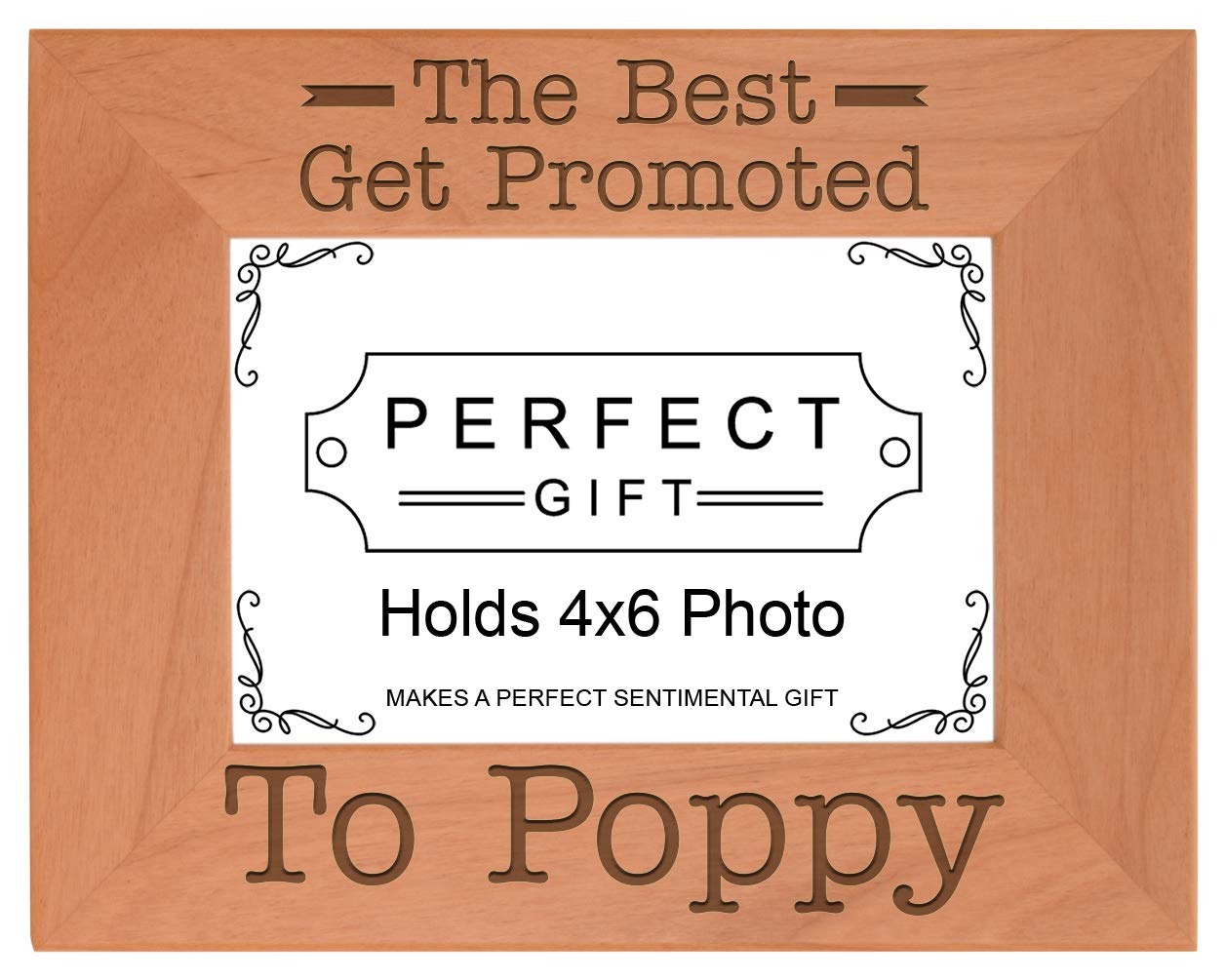 ThisWear Gift for Grandpa Best Get Promoted to Poppy Natural Wood Engraved 4x6 Landscape Picture Frame Wood