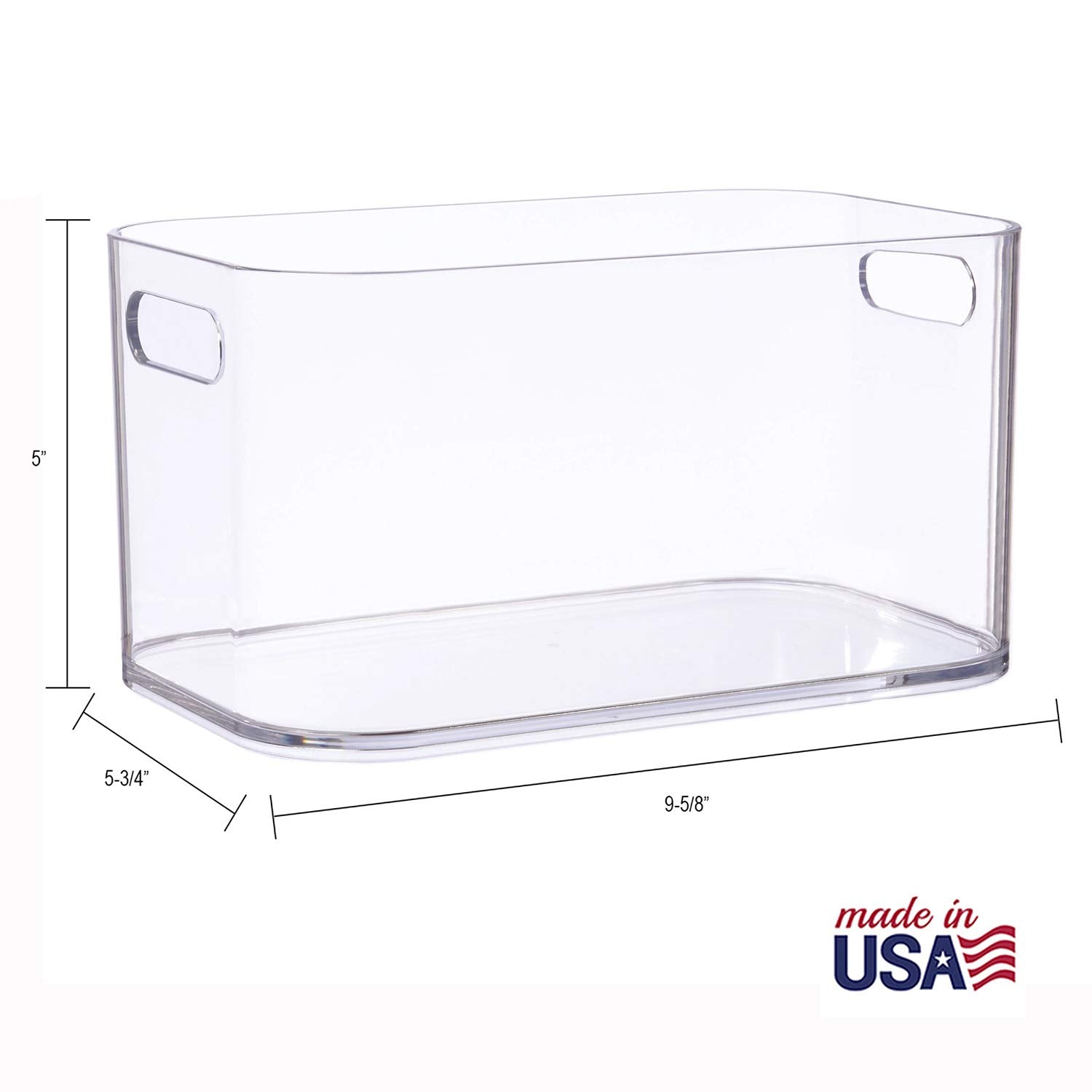 Stori Bliss 10'' X 6'' Open Compartment Clear Plastic Organizer (Set Of 2) | Rectangular Makeup & Vanity Container & Pantry Stor