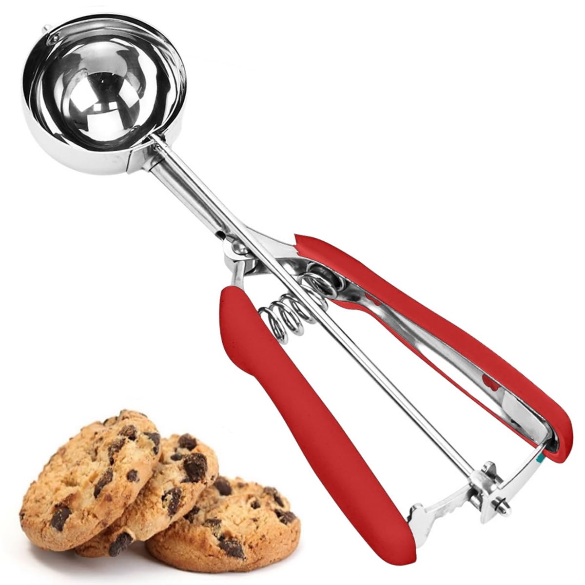 Ice Cream Scoop, Cookie Scoop, 3 Tbsp/ 45 ml/ 1.5 oz Cookie Scoops for Baking, 18/8 Stainless Steel Cookie Scooper for Baking, I